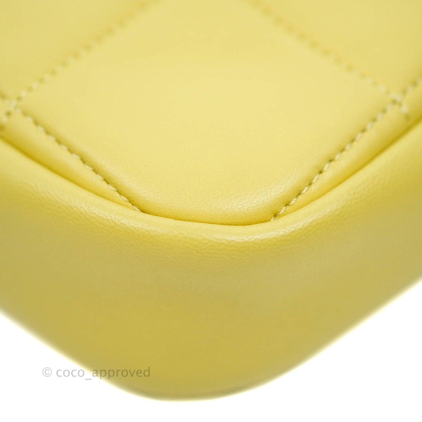 Chanel Quilted Diamond Cut Small Lambskin Yellow Gold Hardware Flap Bag