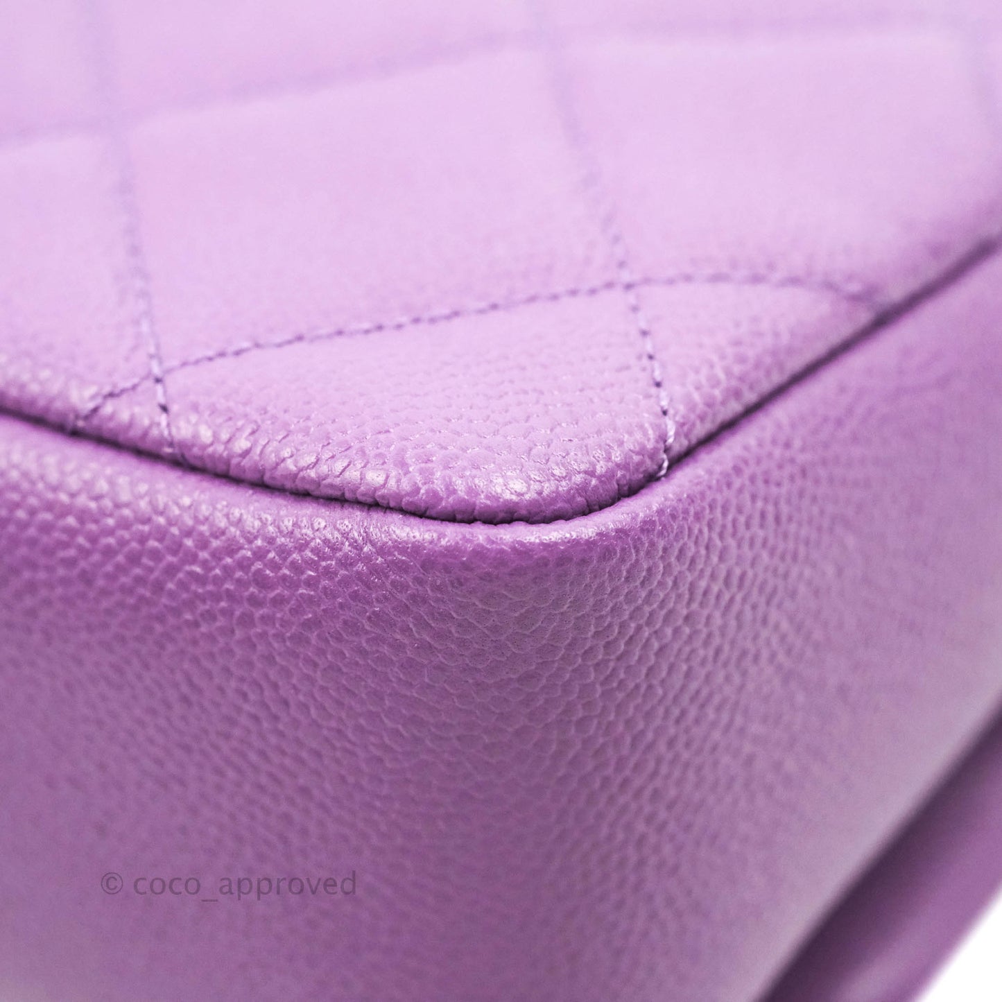 Chanel Small Quilted Melody Flap Purple Caviar Aged Gold Hardware