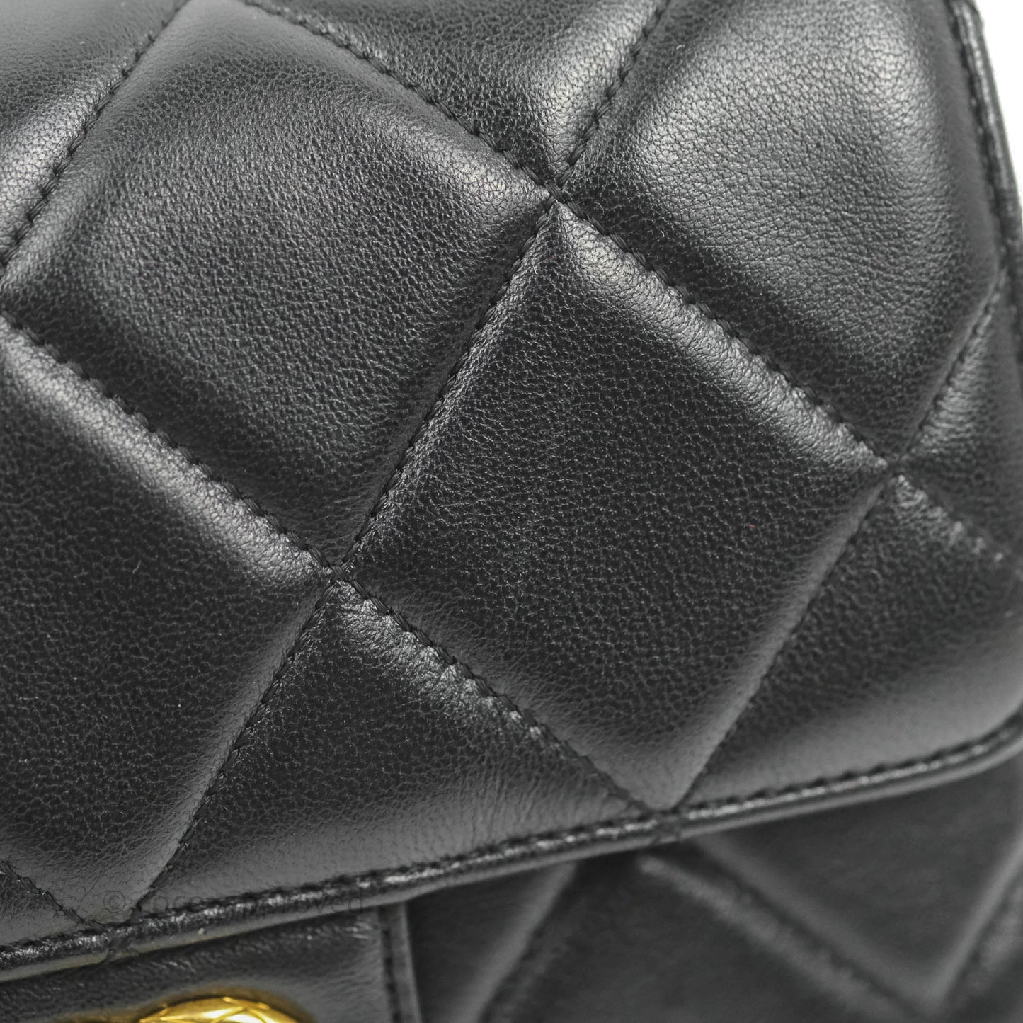 Chanel Quilted Square Flap Bijoux Chain Strap Black Aged Gold Hardware