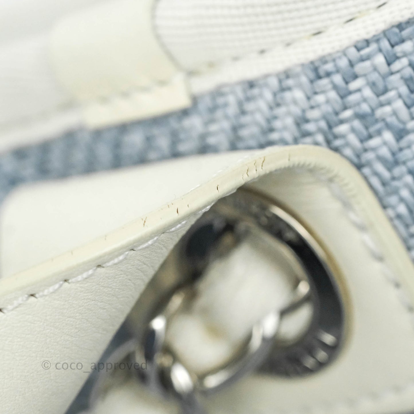 Chanel Large Deauville Light Blue Canvas Silver Hardware