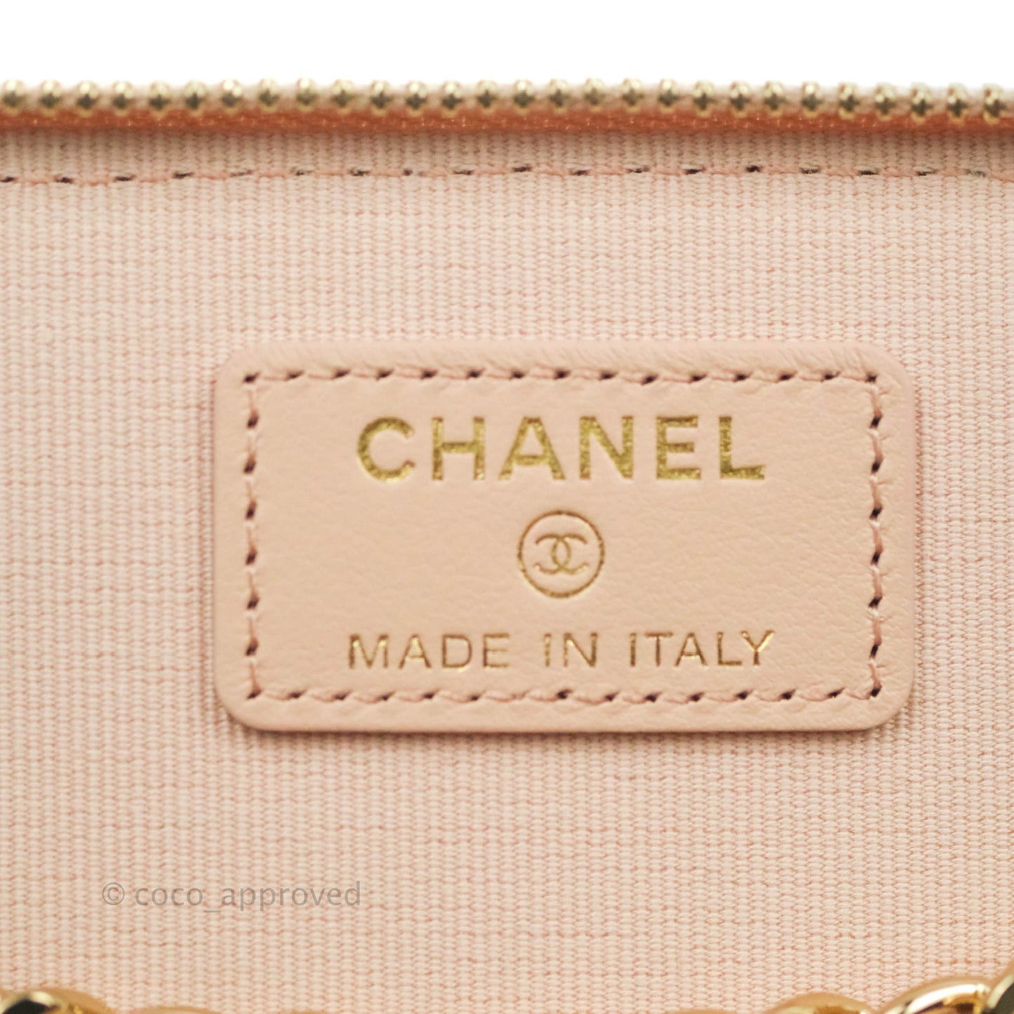 Chanel Vanity with Classic Chain Light Beige Caviar Gold Hardware 22C