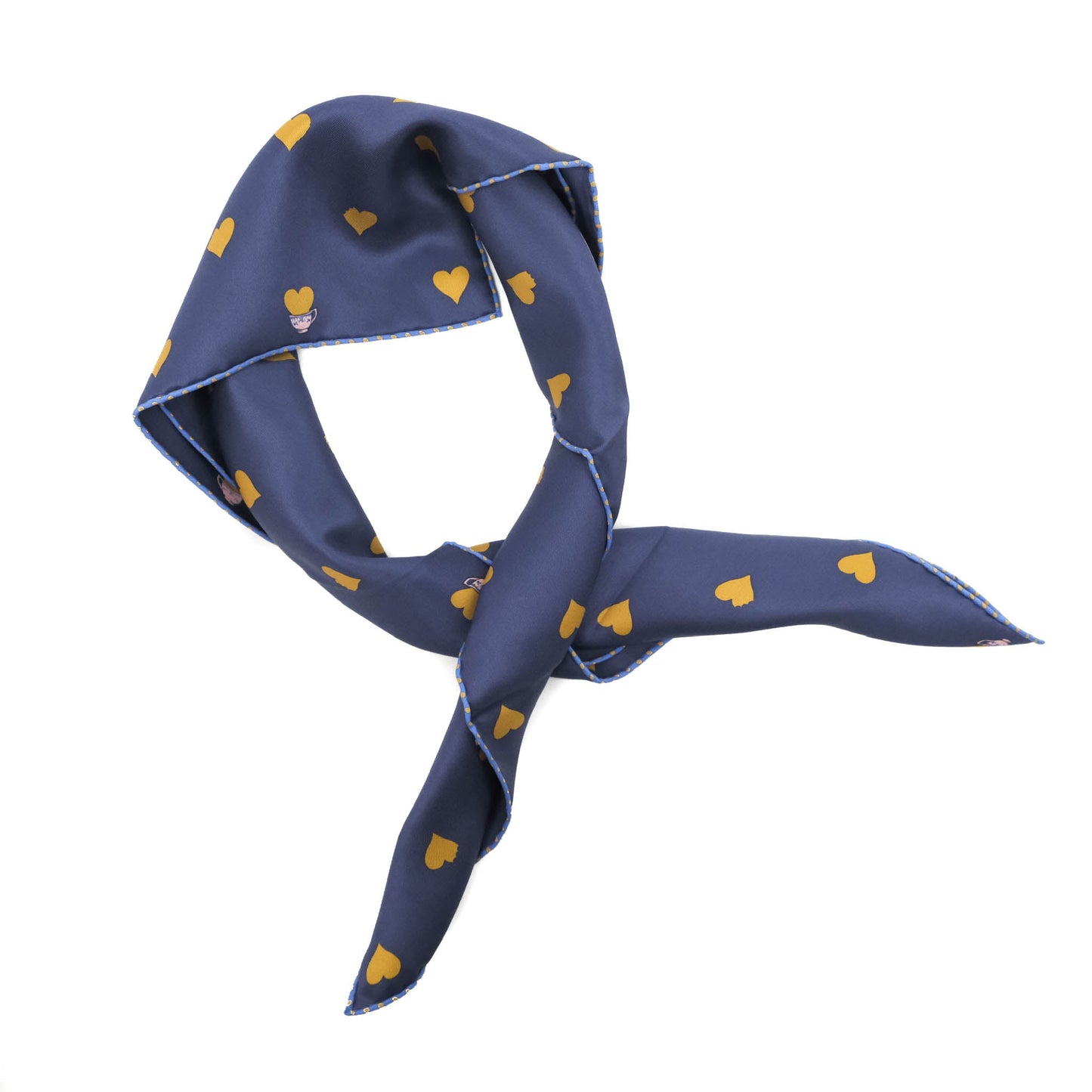 Hermès Tea Time Silk Scarf 70 Navy