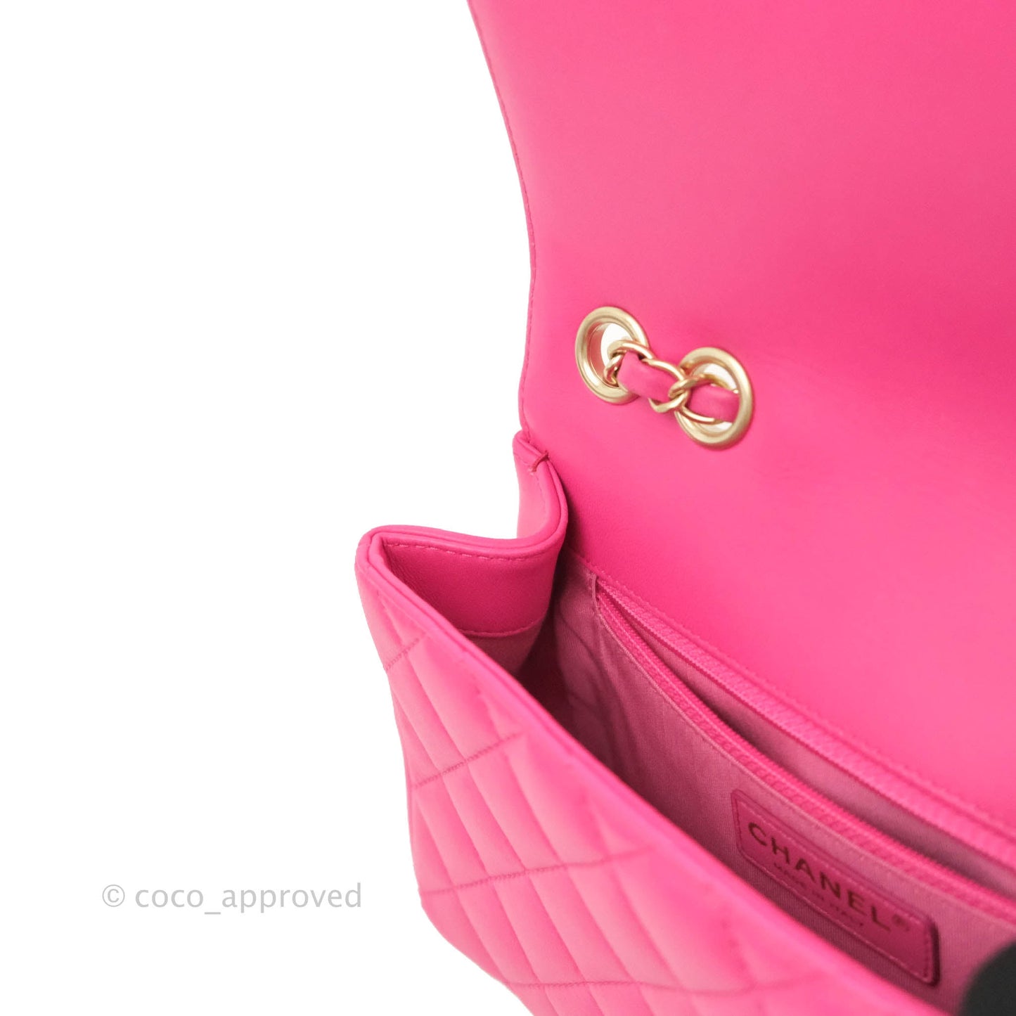Chanel Quilted Small Flap Pink Lambskin Matte Gold Hardware