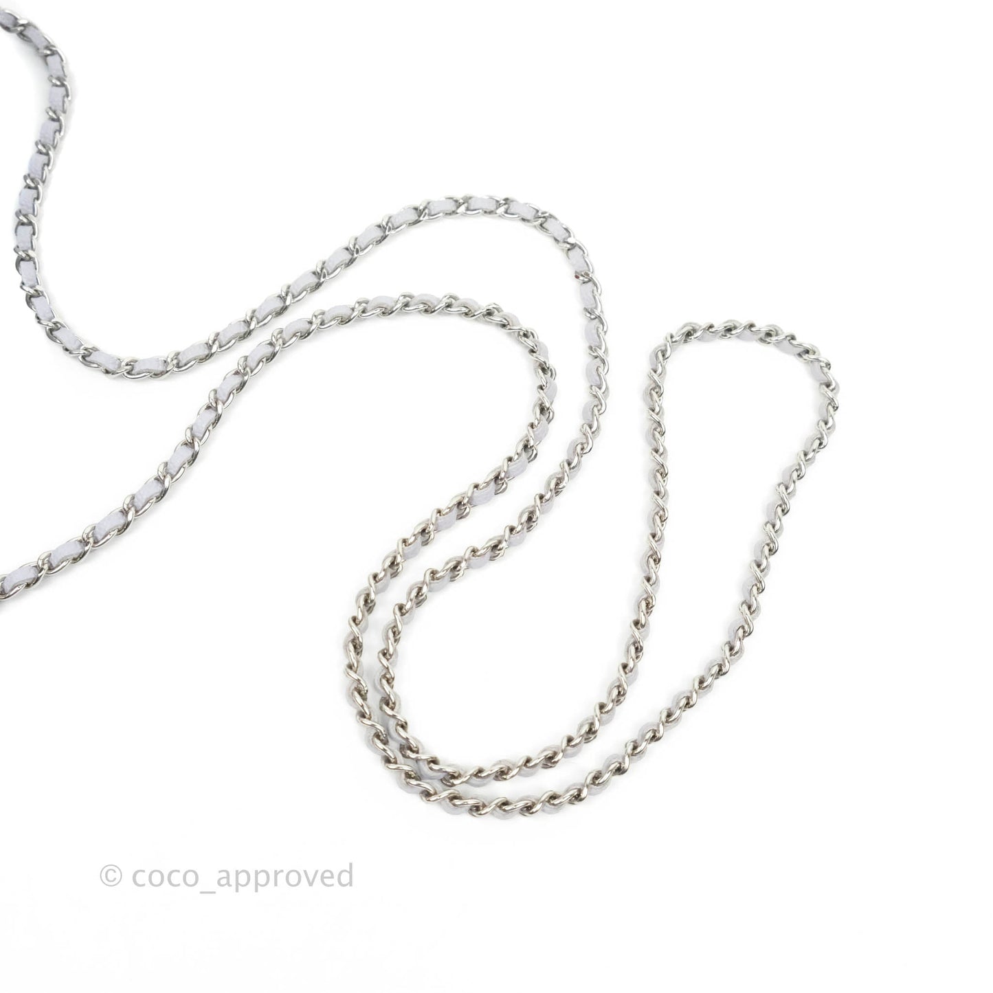 Chanel Quilted Case With Chain Lilac Caviar Silver Hardware