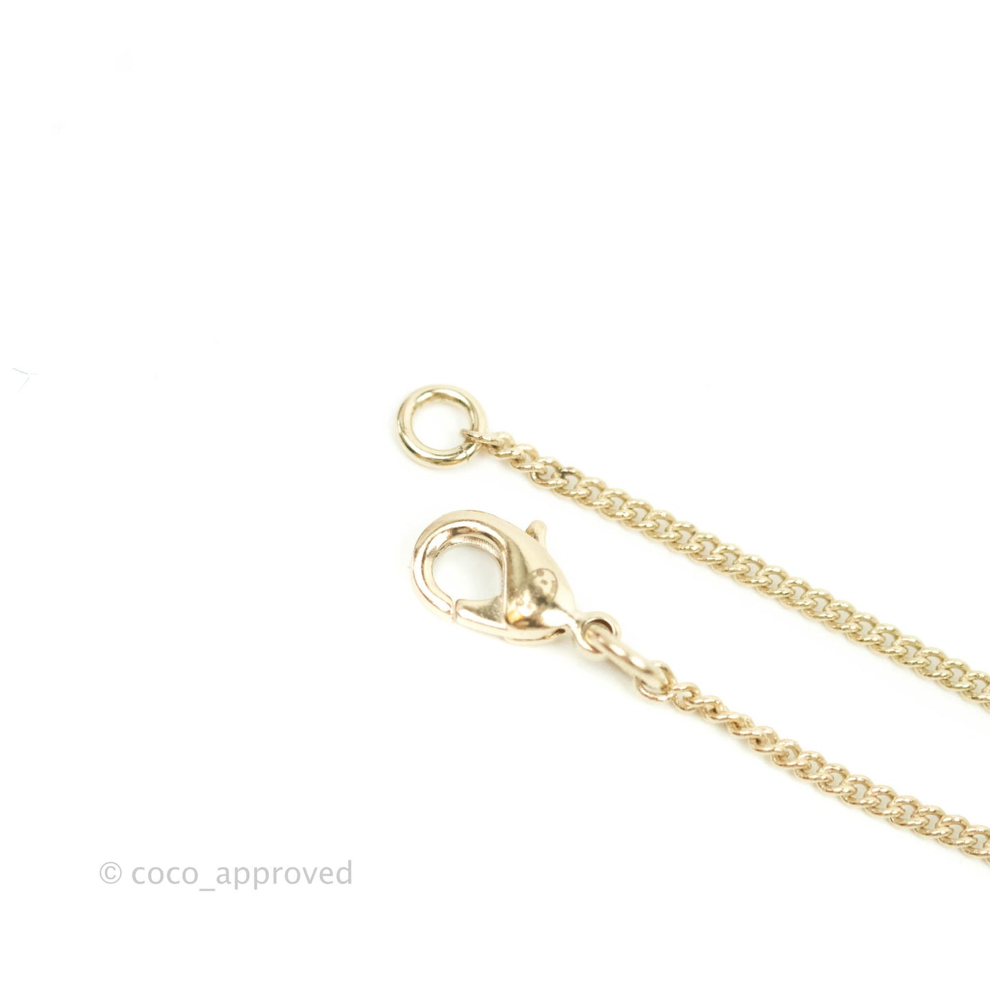 Chanel CC Crystal Pearl Necklace Gold Tone 18B