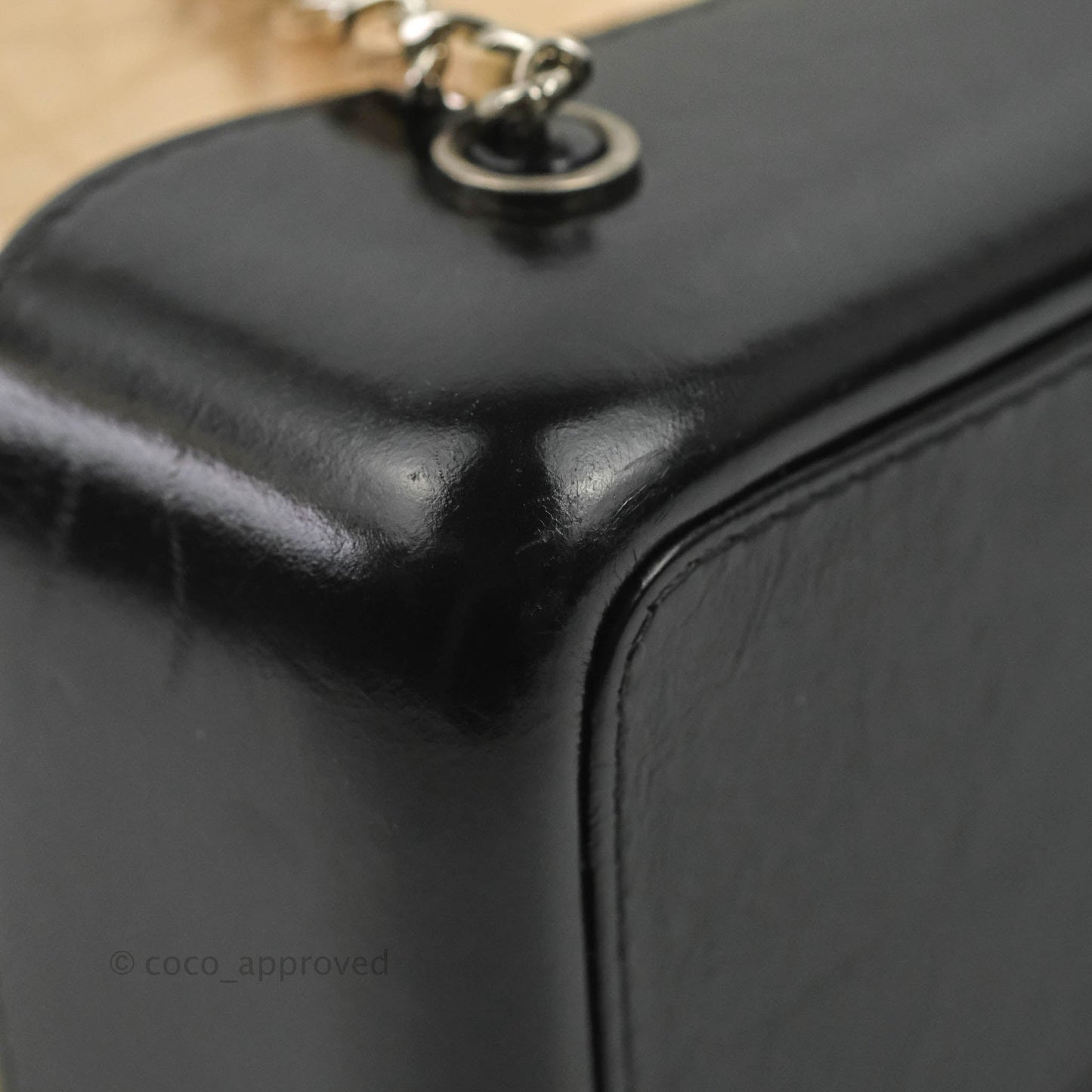 Chanel Small Gabrielle Backpack Beige Black Aged Calfskin