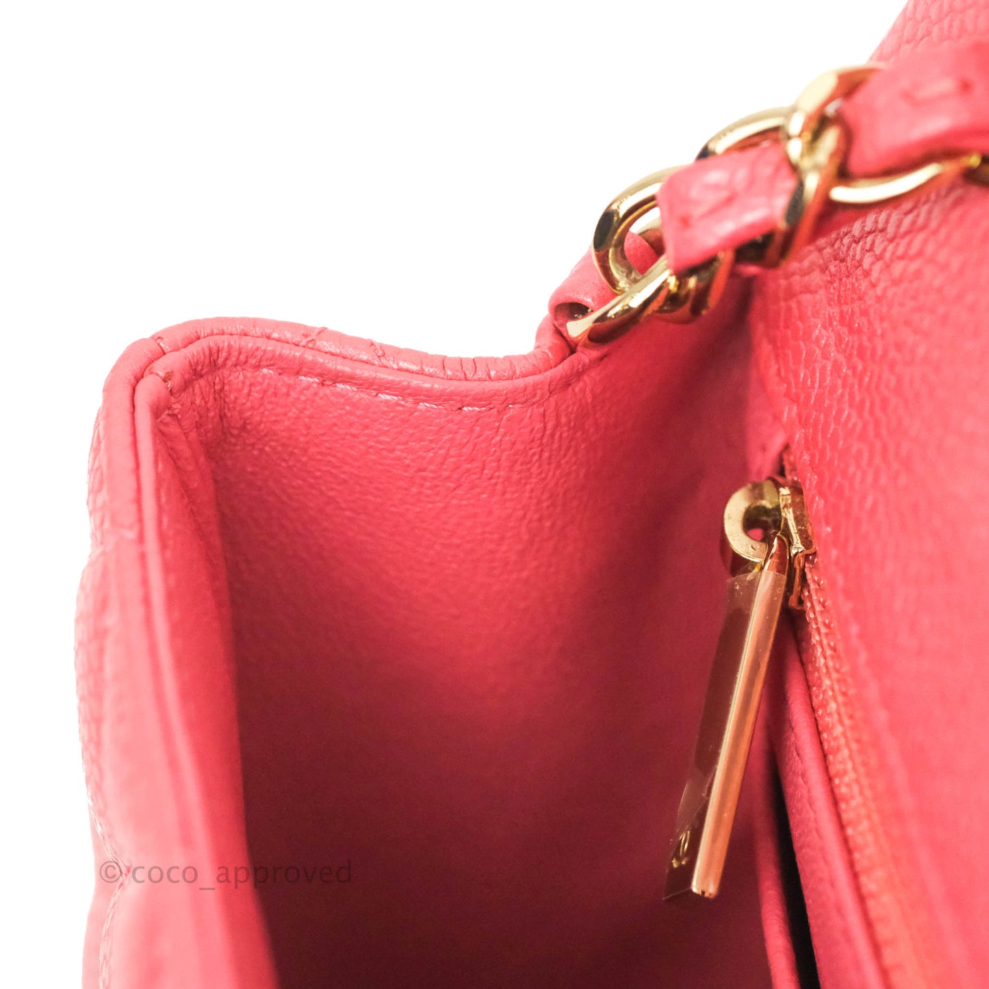 Chanel Quilted Mini Rectangular Flap Pearly Pink Caviar Gold Hardware 18S