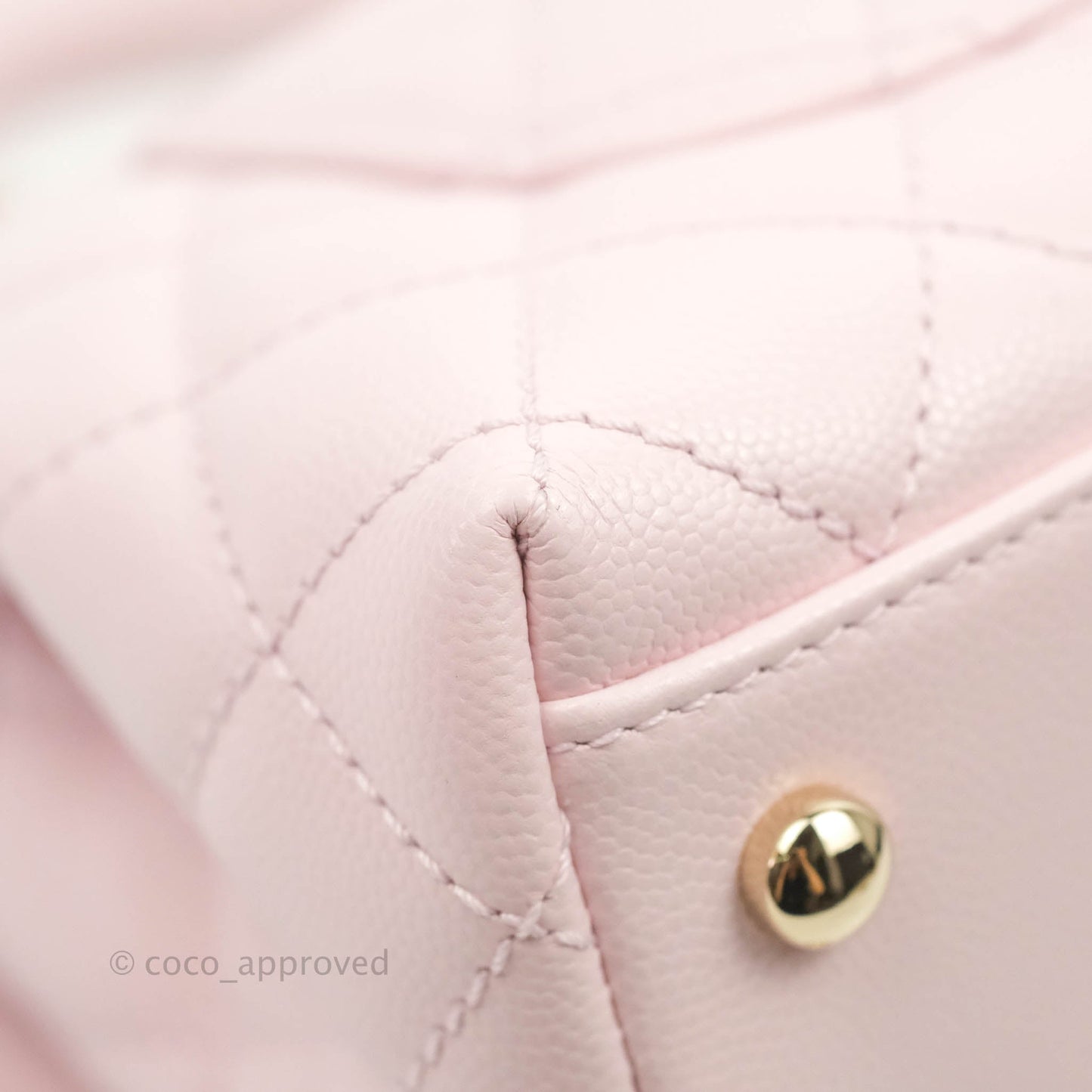 Chanel Mini Coco Handle Quilted Light Pink Caviar Gold Hardware
