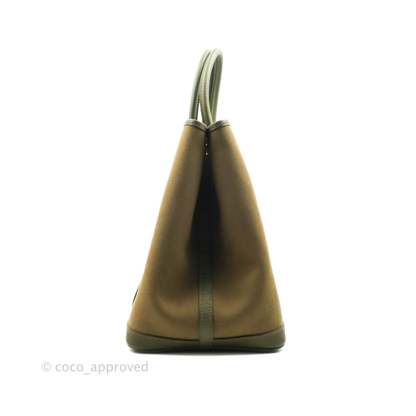 Hermès Garden Party 36 Vert Olive Canvas With Twilly & Charm
