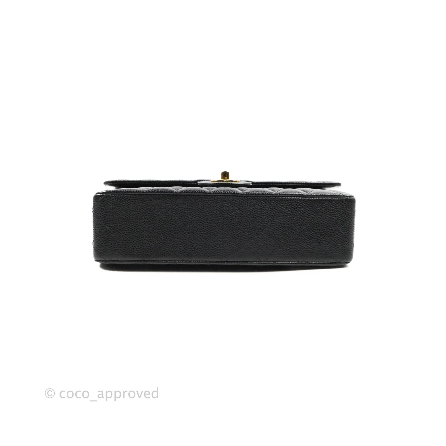 Chanel Classic M/L Medium Double Flap Black Caviar Gold Hardware