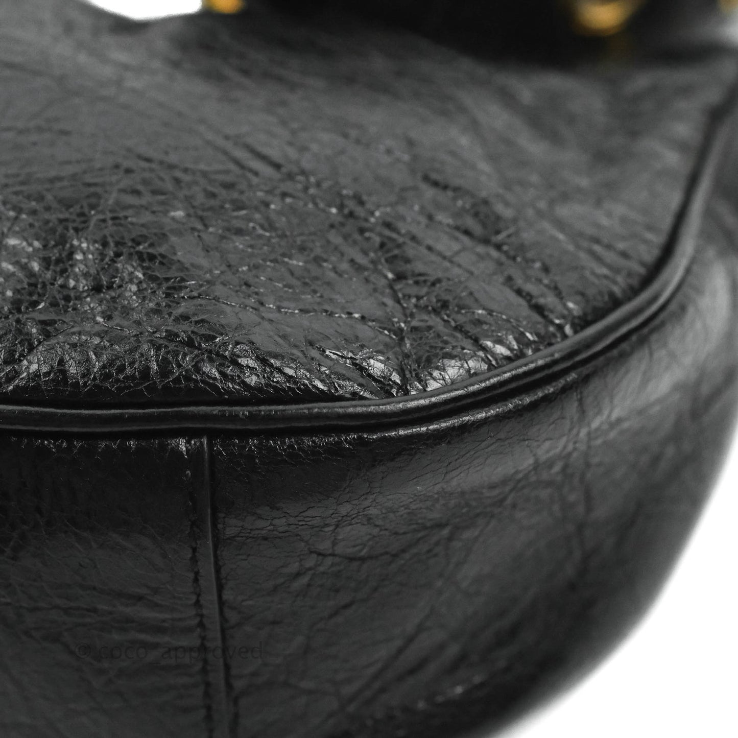 Balenciaga Le Cagole Shoulder Bag Black Calfskin Gold Hardware