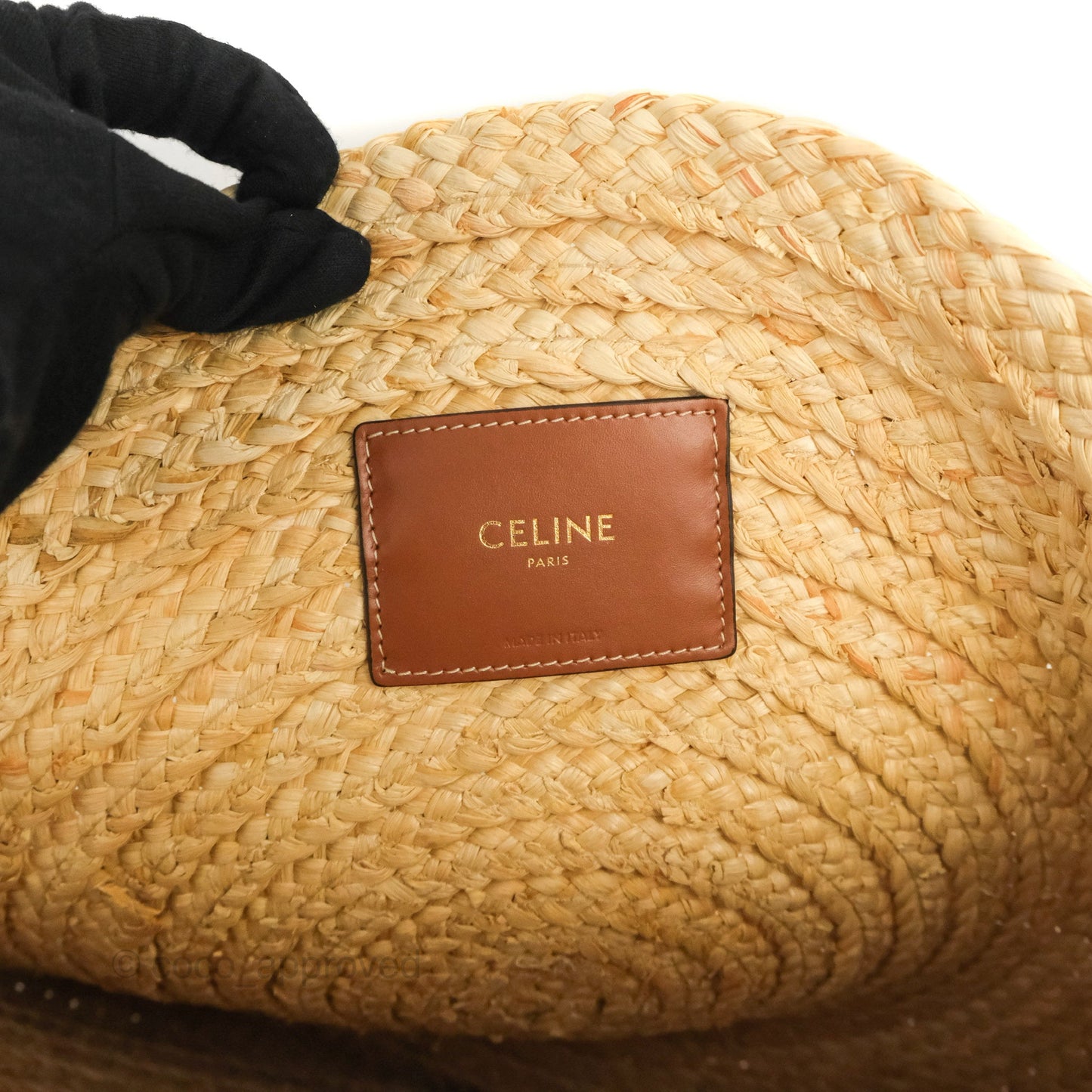 Celine Large Round Corn Leaves Calfskin Natural/Tan