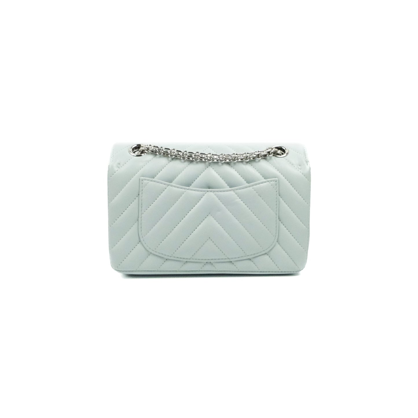 Chanel Mini Reissue 224 Blue Aged Calfskin Silver Hardware