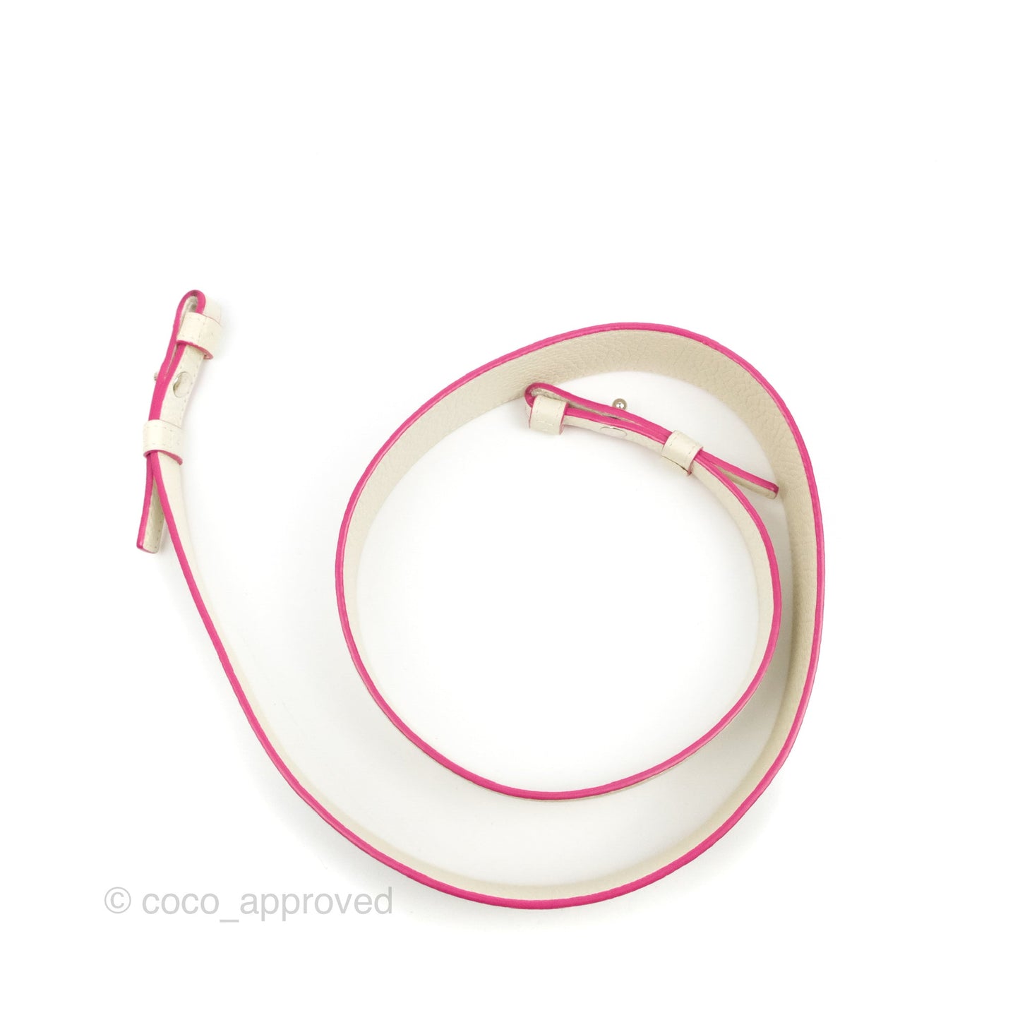 Delvaux Cool Box Mini Taurillon Soft Grained Calfskin White/Fuchsia