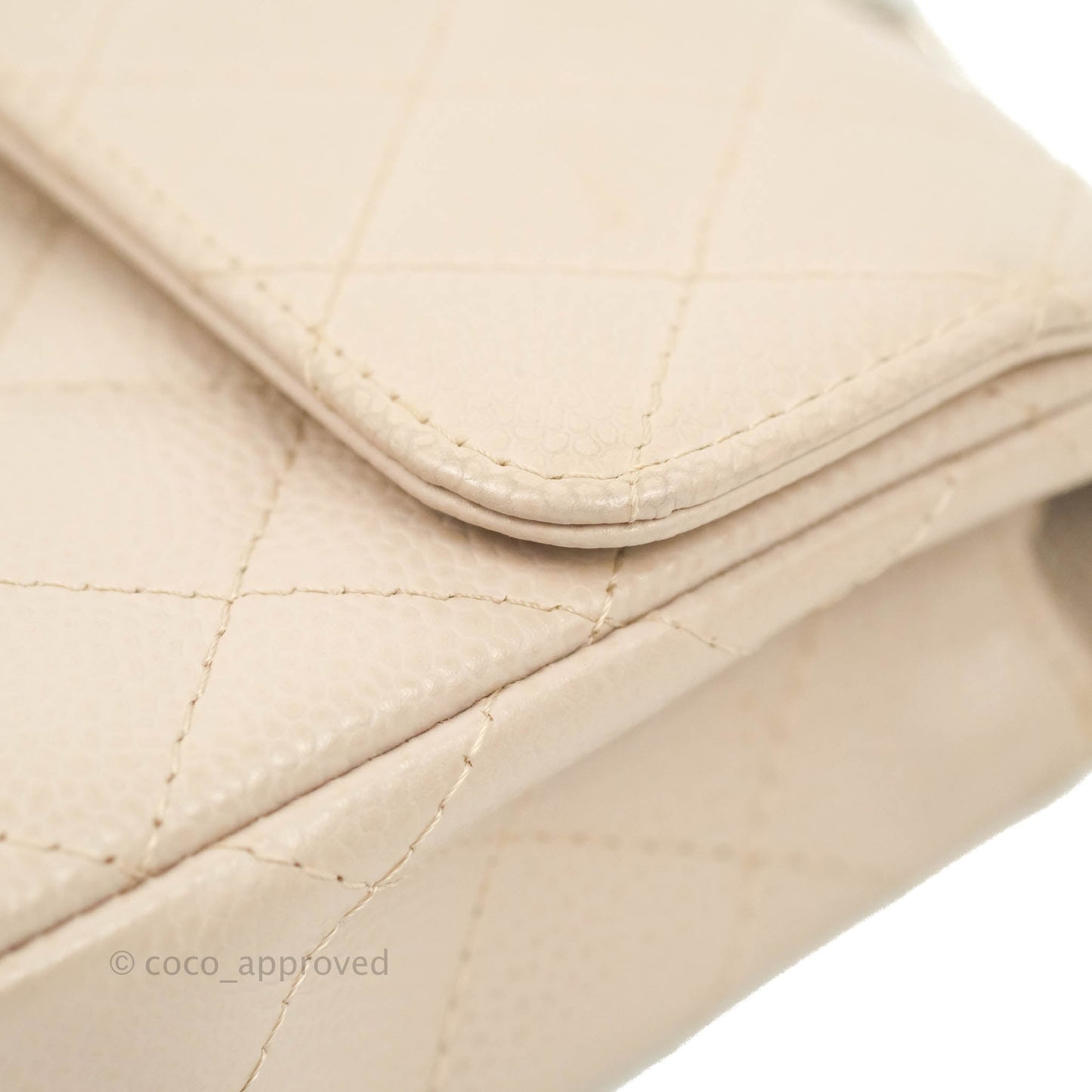 Chanel Quilted East West Flap Pale Pink Caviar Silver Hardware