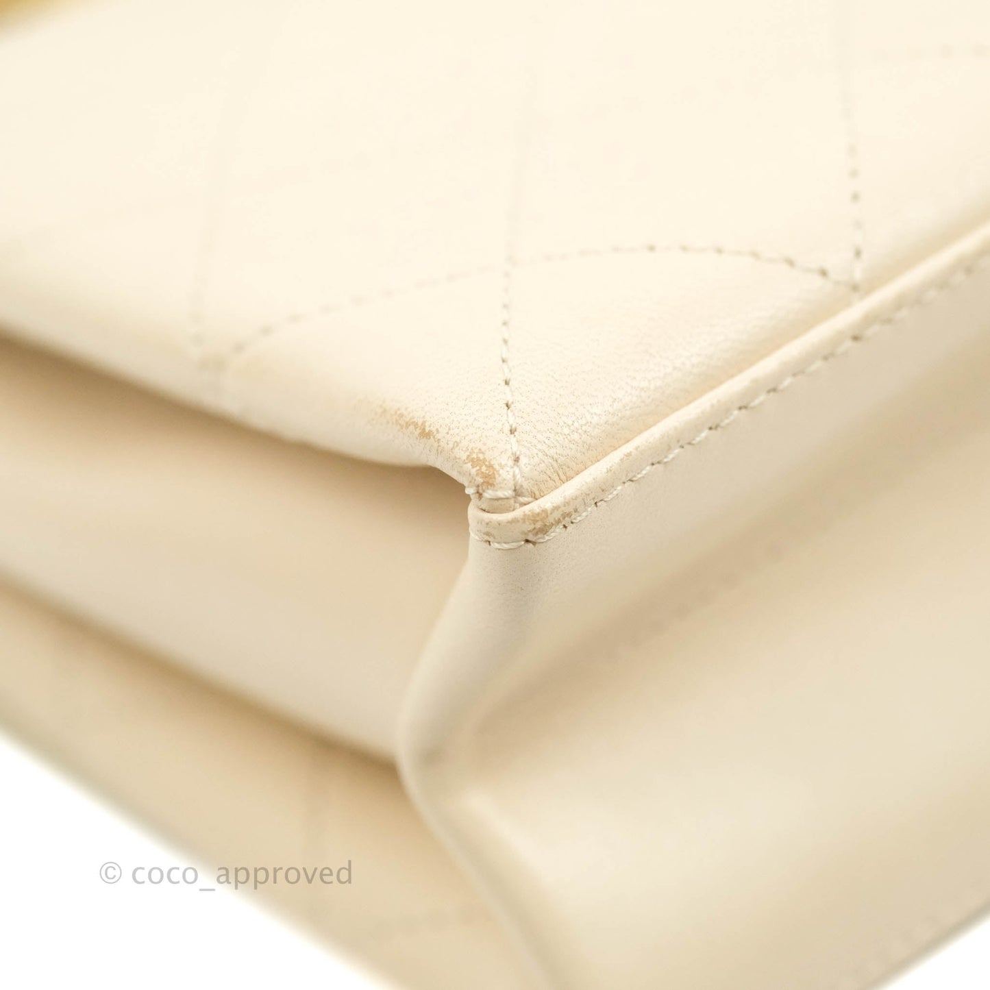 Chanel Small Flat Quilted Coco Luxe Flap Bag Light Beige Aged Gold Hardware