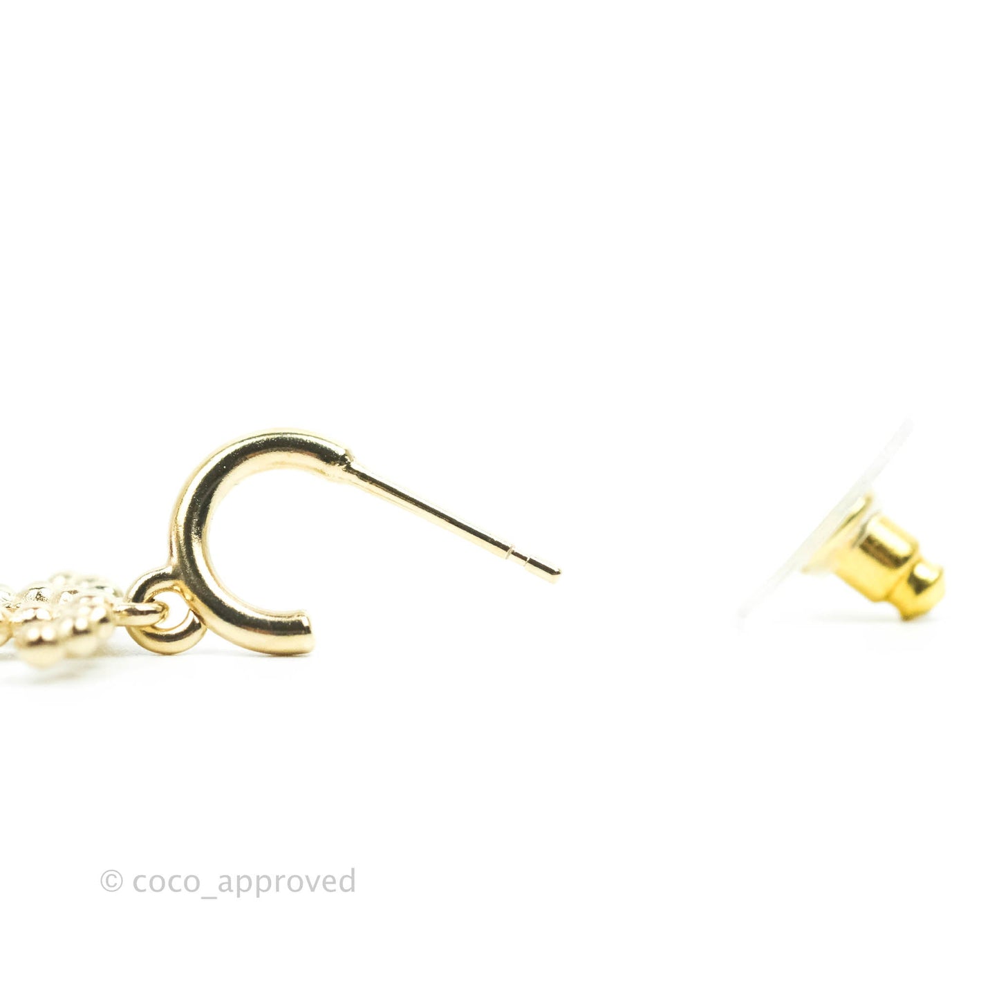 Chanel CC Hoop Earrings Gold Tone 22C