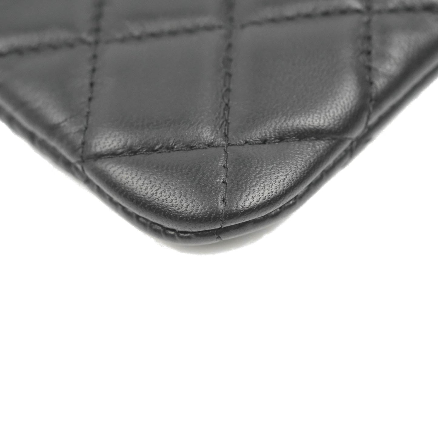 Chanel Quilted Mini O Case Black Lambskin Gold Hardware