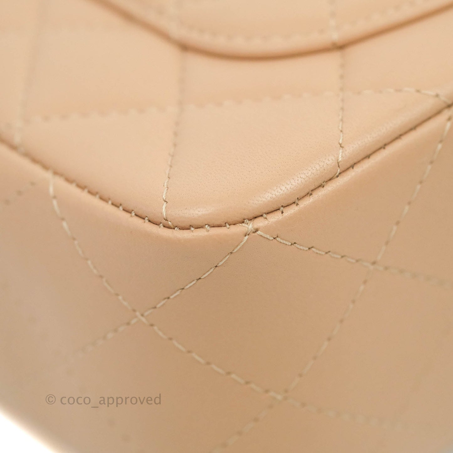 Chanel Top Handle Mini Rectangular Flap Bag Beige Lambskin Aged Gold Hardware