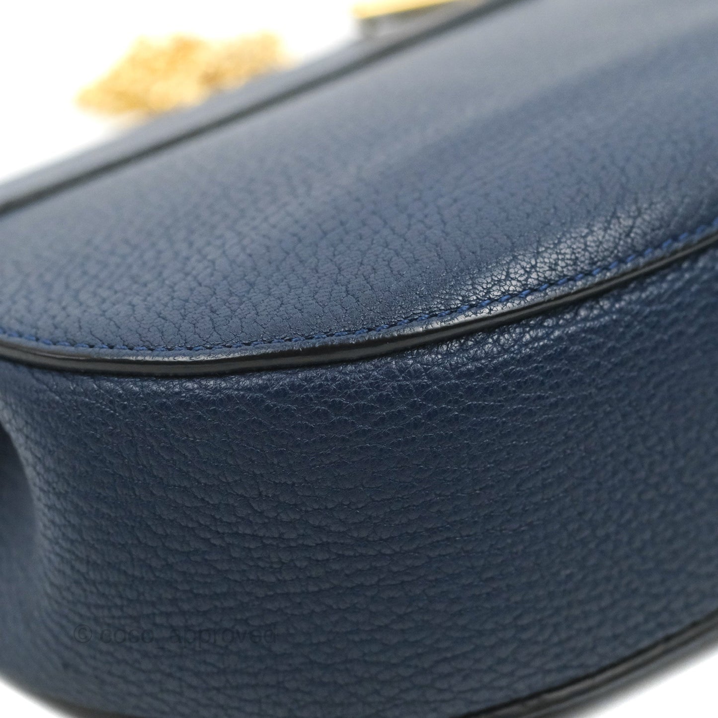 Chloe Mini Drew Crossbody Bag Navy Grained Leather
