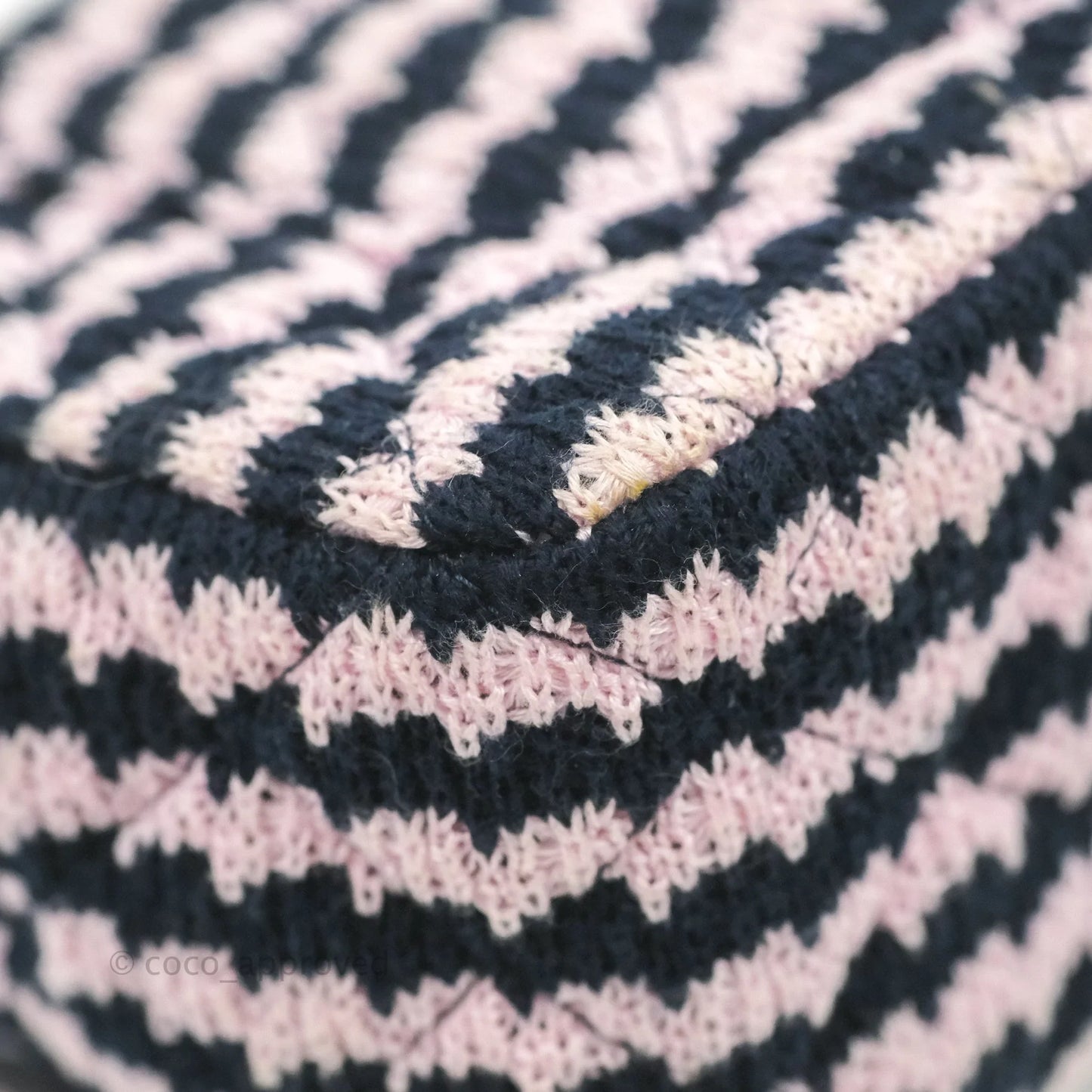 Chanel Mini Rectangular Flap Bag Navy Pink Striped Tweed Silver Hardware