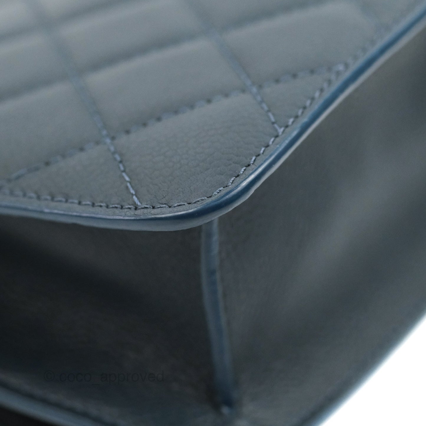 Chanel Small CC Box Flap Bag Prussian Blue Caviar Silver Hardware