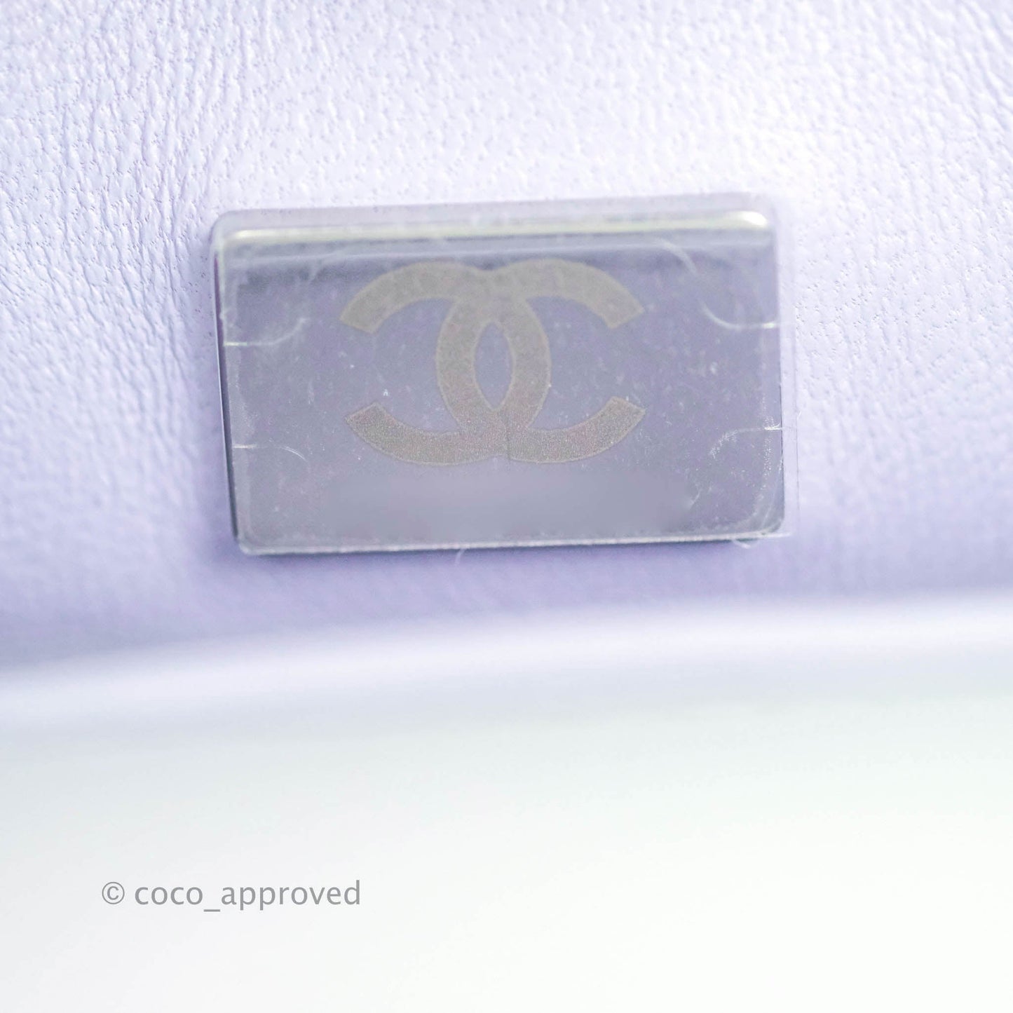 Chanel Mini Coco Handle Quilted Iridescent Lilac Caviar Rainbow Hardware
