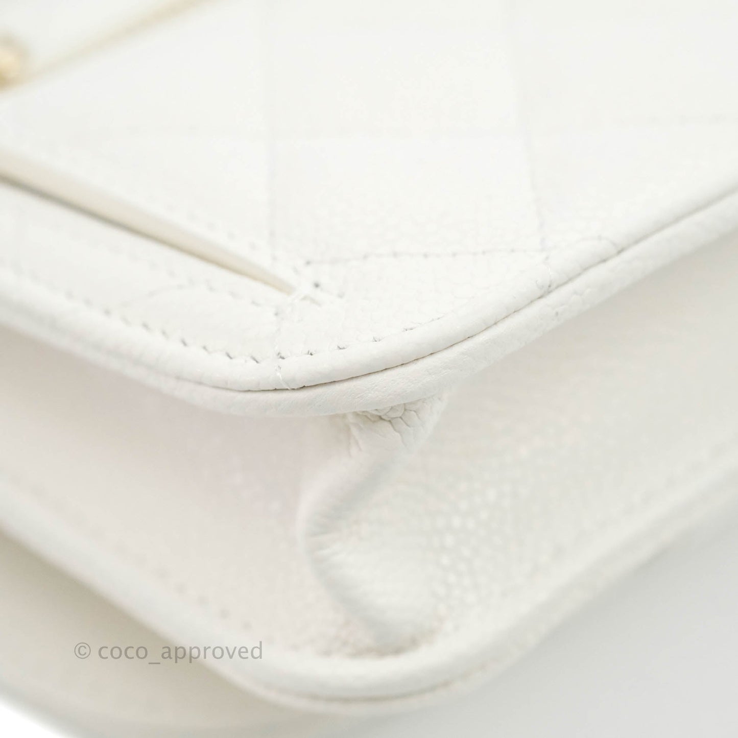 Chanel Business Affinity Clutch With Chain White Caviar Gold Hardware