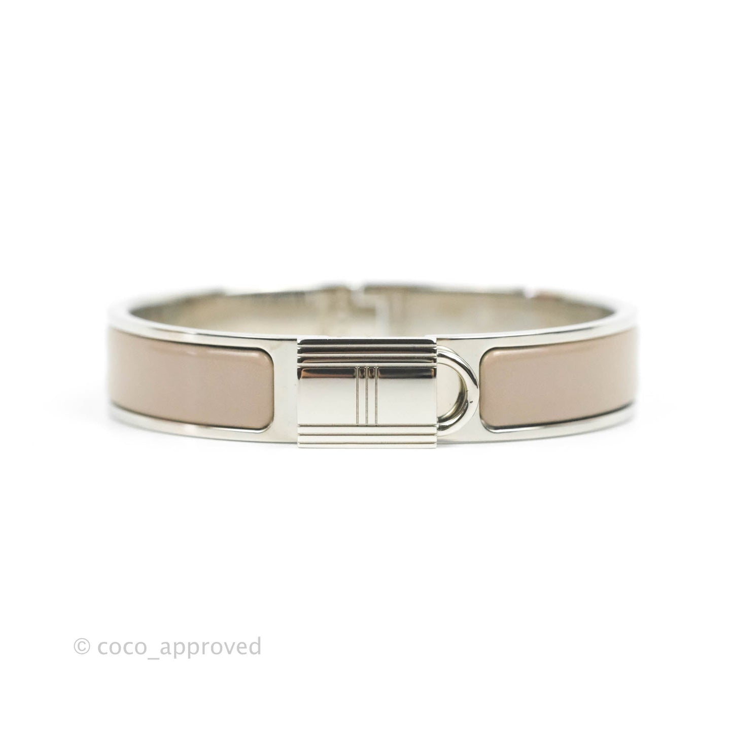 Hermes Clic Cadenas Bracelet Marron Glacé Palladium Hardware
