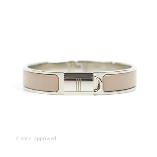 Hermes Clic Cadenas Bracelet Marron Glacé Palladium Hardware