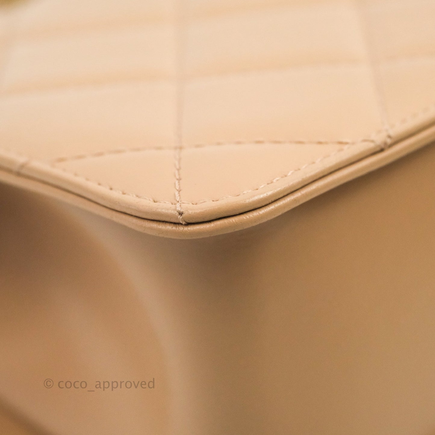 Chanel Quilted Perfect Fit Adjustable Beige Calfskin Gold Hardware 21A