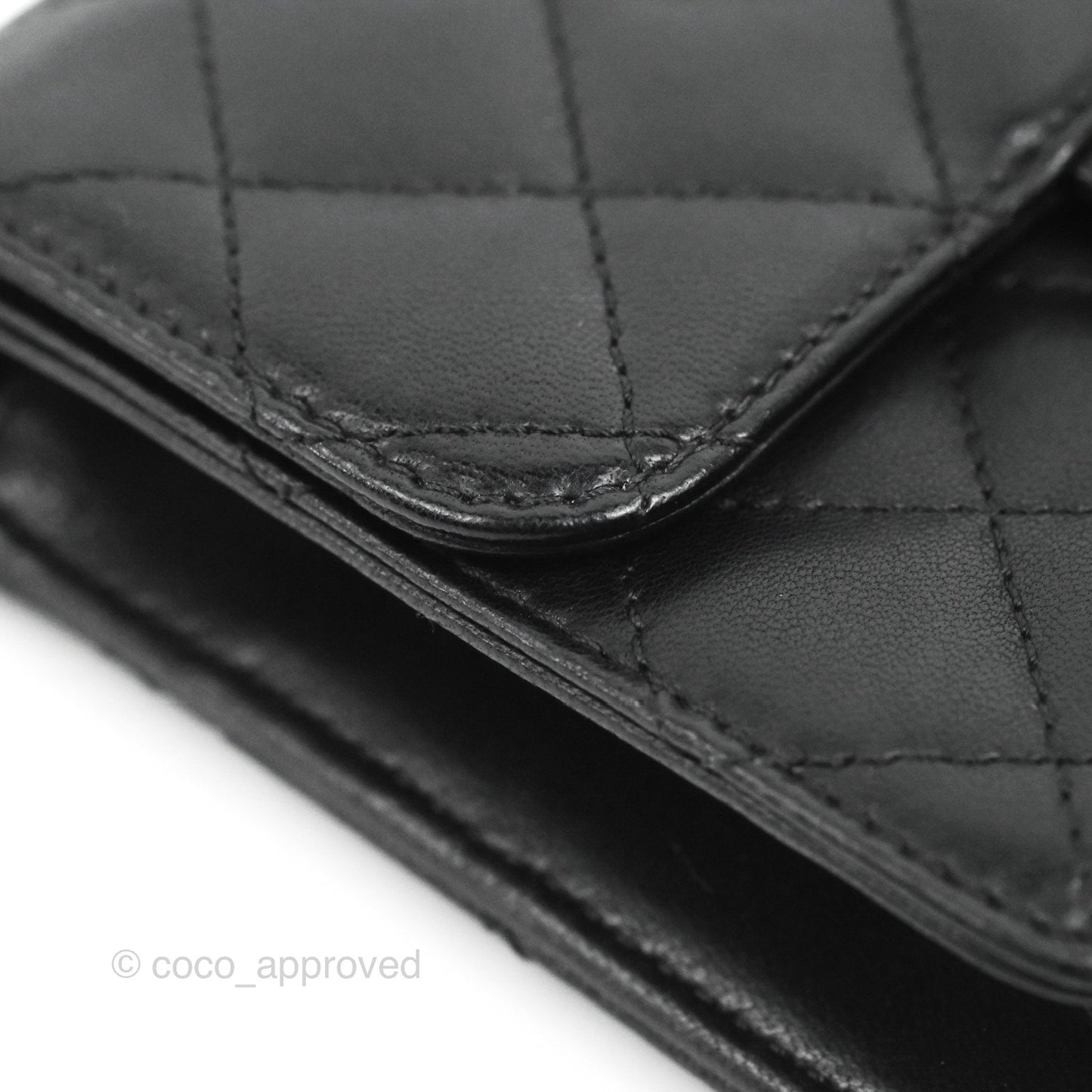 Chanel Mini Flap on Chain Black Calfskin Aged Gold Hardware
