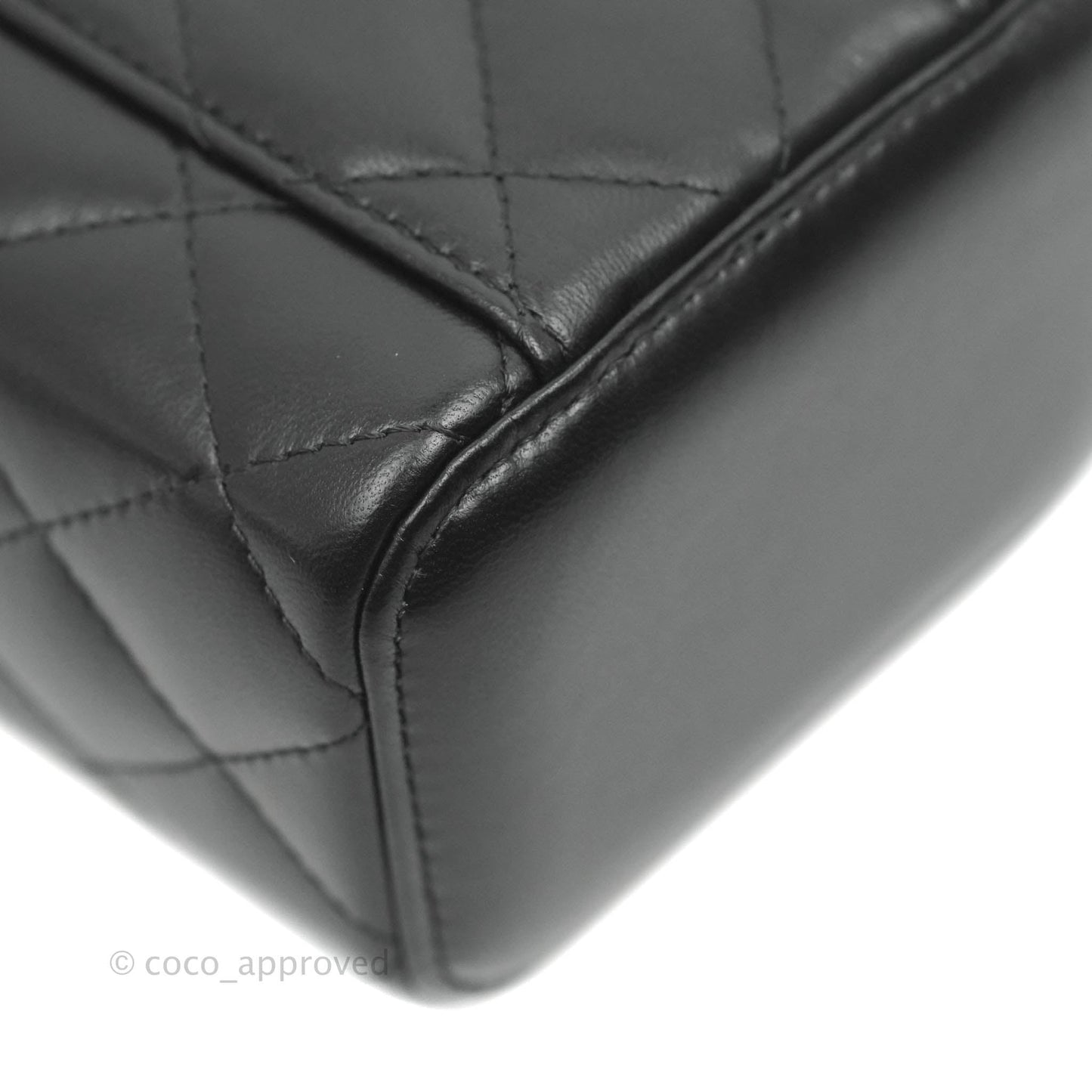 Chanel Mini Top Handle Vanity With Chain Black Lambskin Gold Hardware
