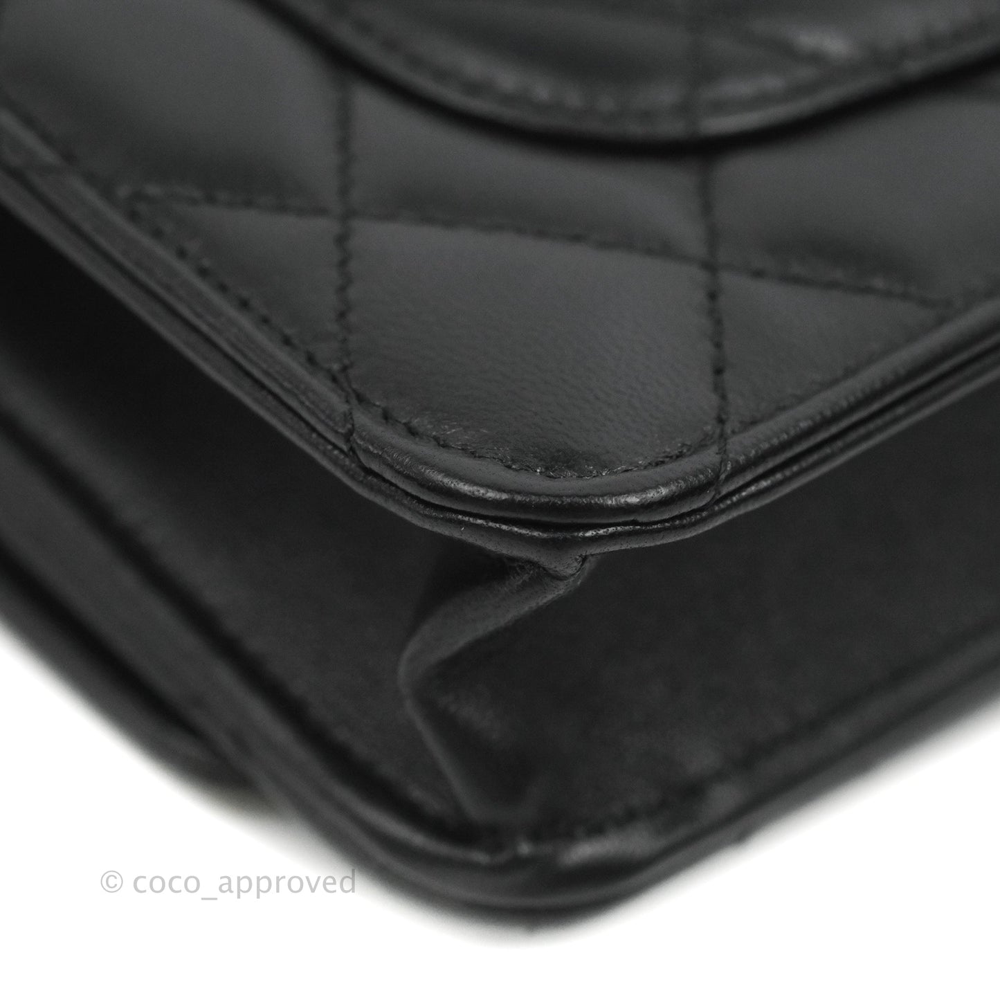 Chanel Quilted Classic Wallet on Chain WOC Black Lambskin Gold Hardware
