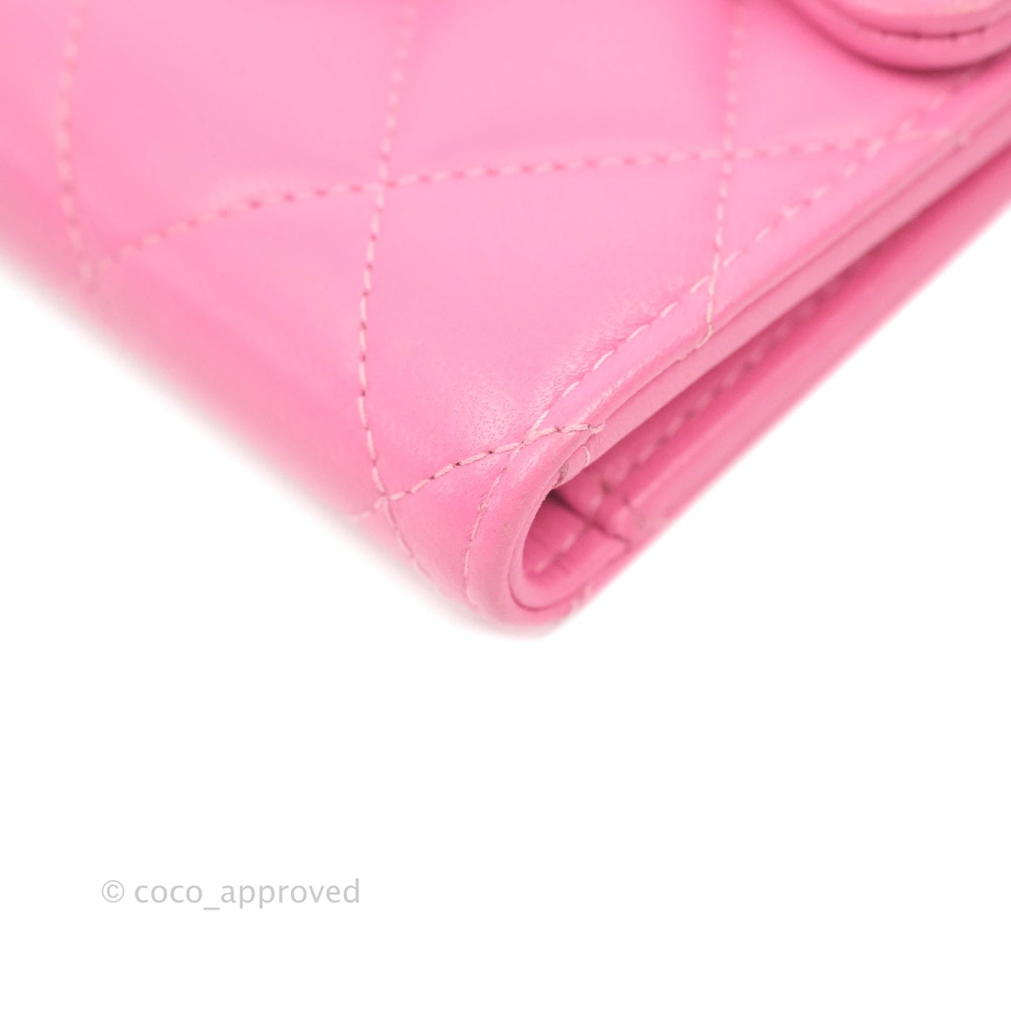 Chanel Classic Flap Wallet Pink Lambskin Silver Hardware