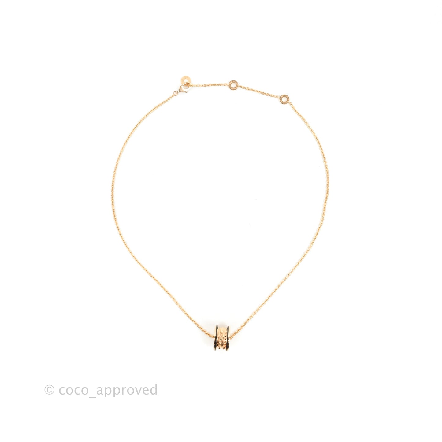 Bvlgari Zero1 Necklace Black Ceramic 18K Rose Gold