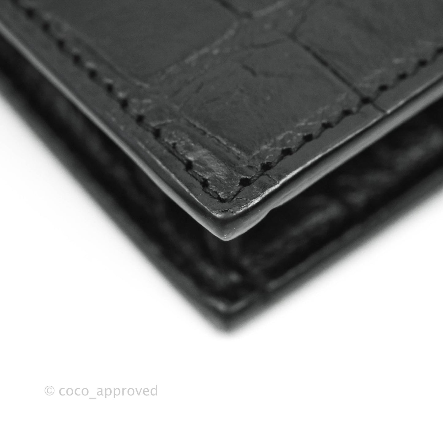 Saint Laurent Wallet on Chain So Black Crocodile-embossed Leather