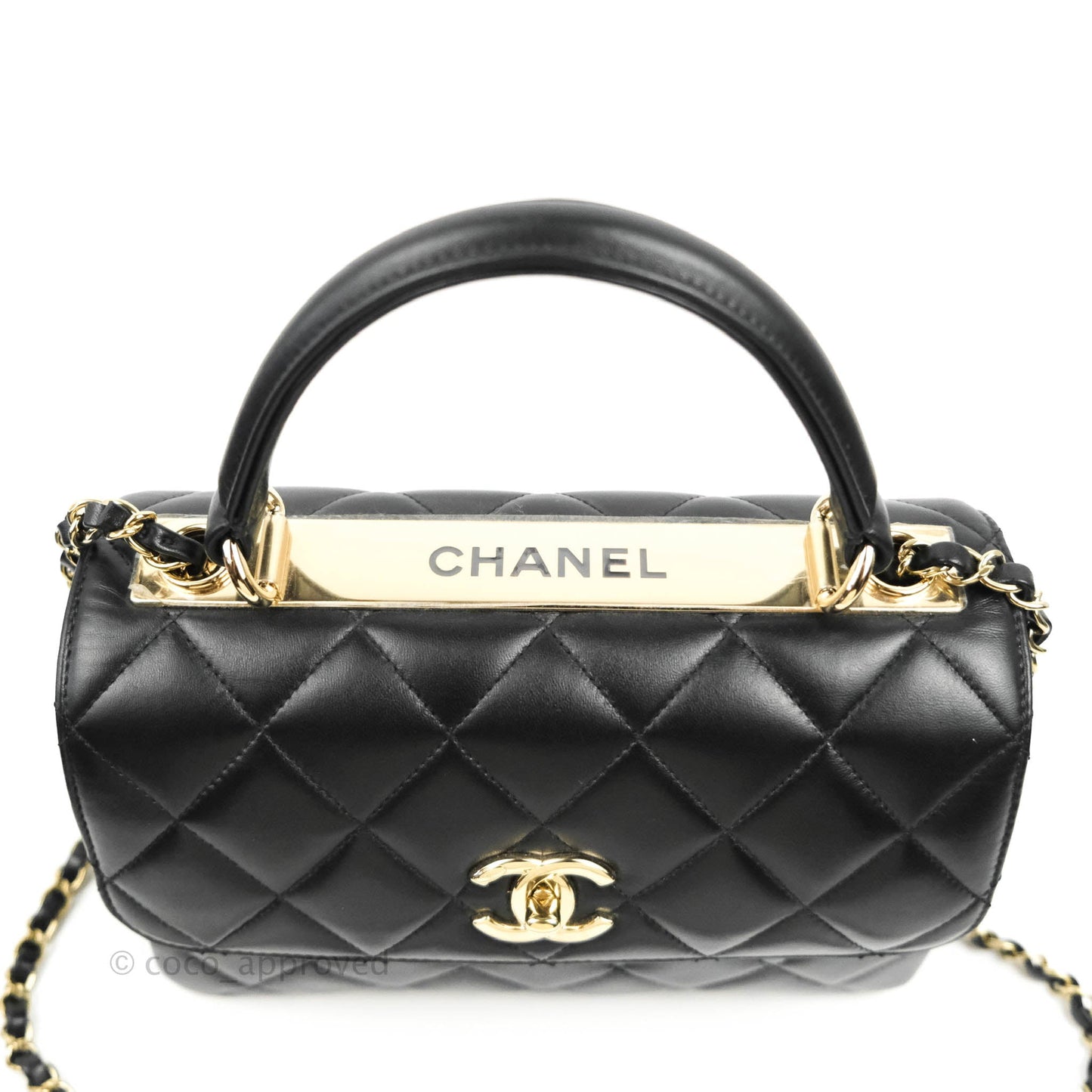 Chanel Small Trendy CC Black Lambskin Gold Hardware
