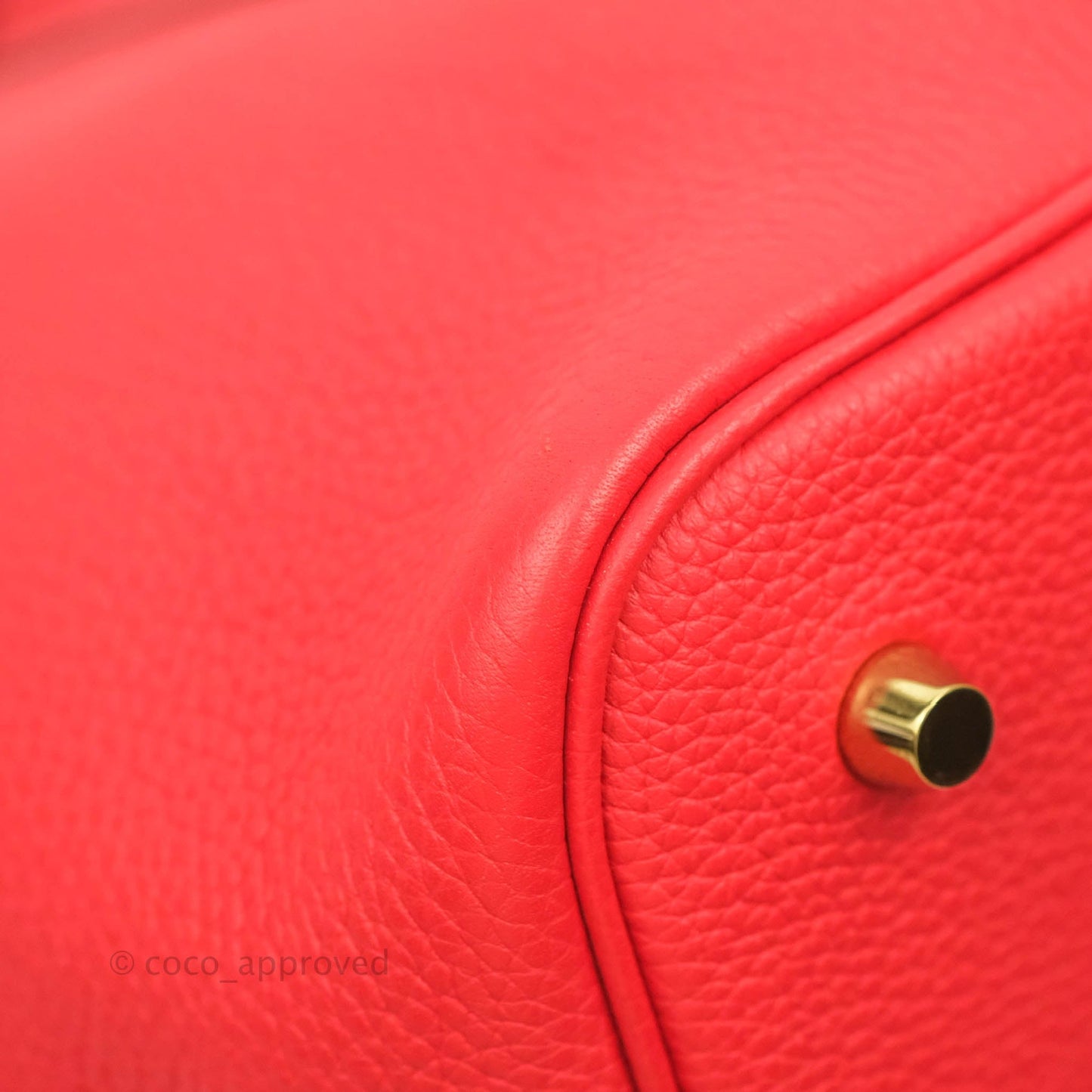 Hermès Picotin 22 Clemence Rouge de Coeur Gold Hardware