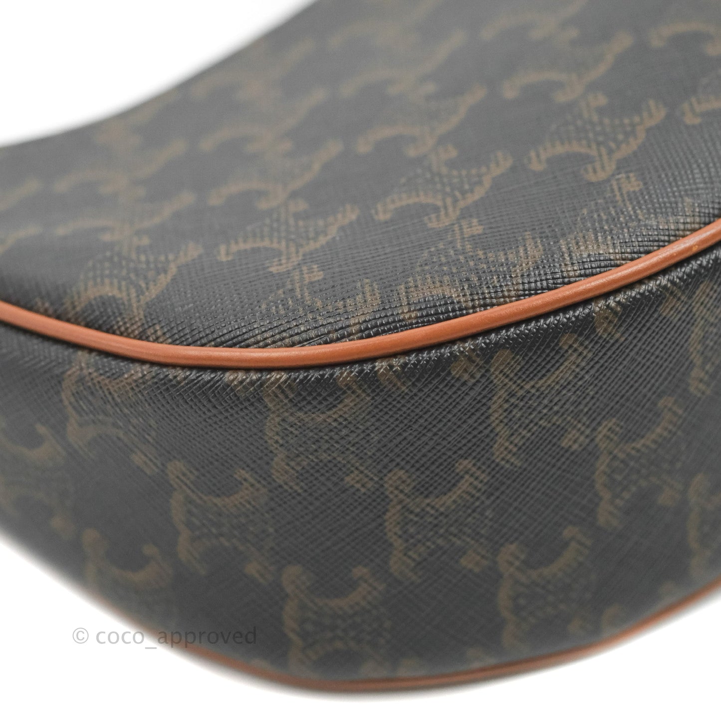 Celine Ava Bag In Triomphe Canvas Calfskin Tan