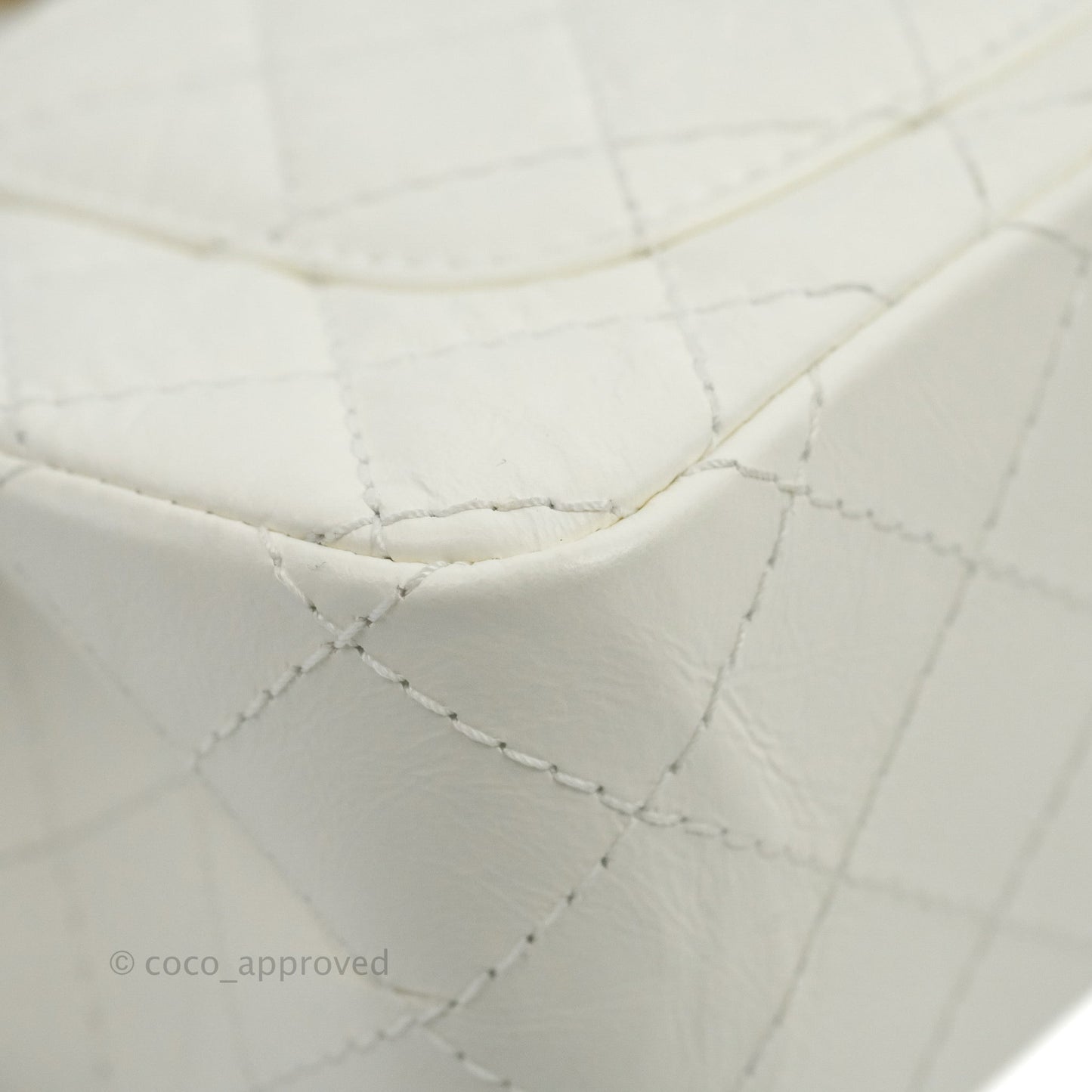 Chanel Mini Reissue 224 White Aged Calfskin Aged Gold Hardware