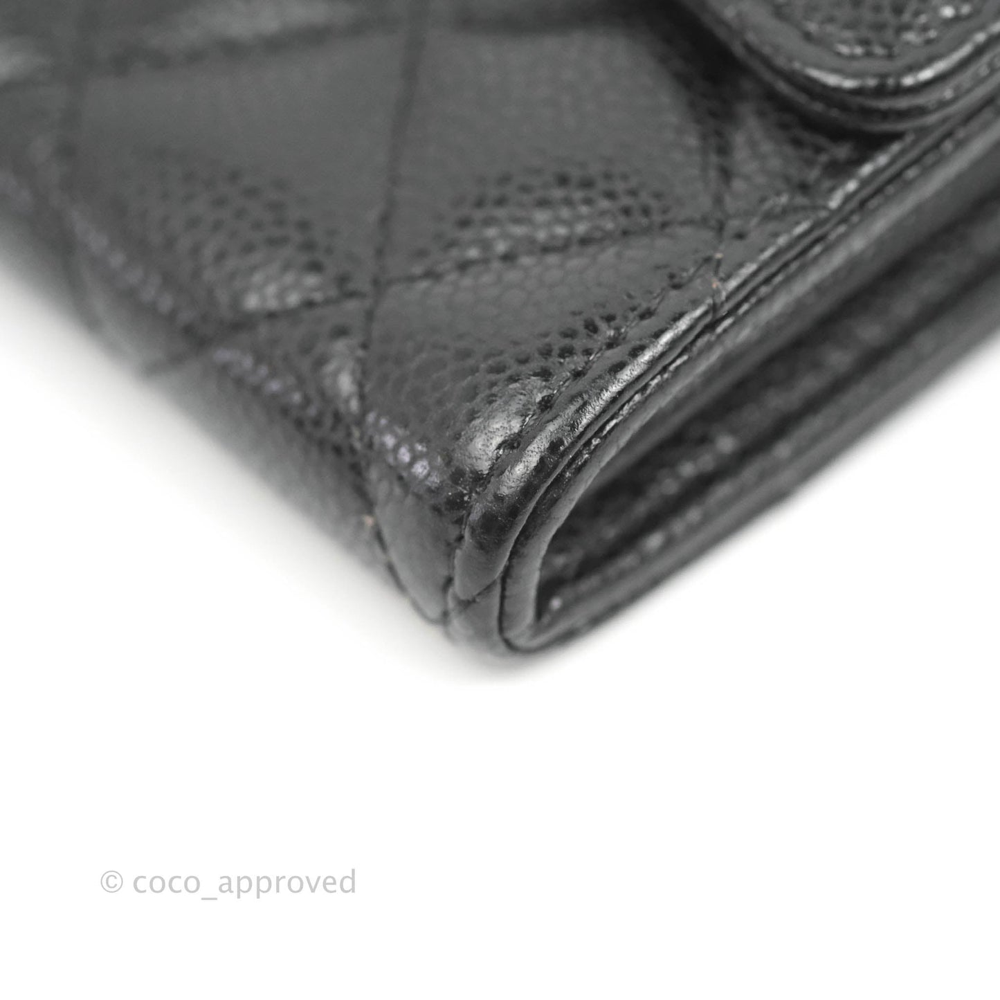 Chanel Classic Quilted Medium Flap Wallet Black Caviar Silver Hardware