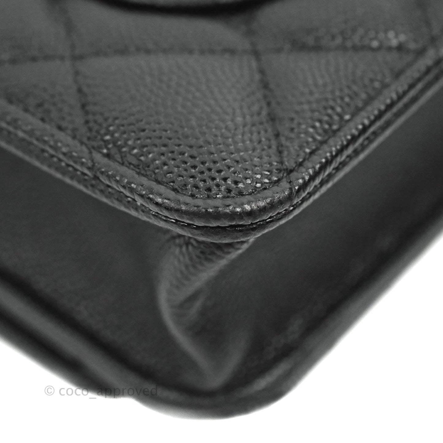 Chanel Quilted WOC Black Caviar Gold Hardware With Charms