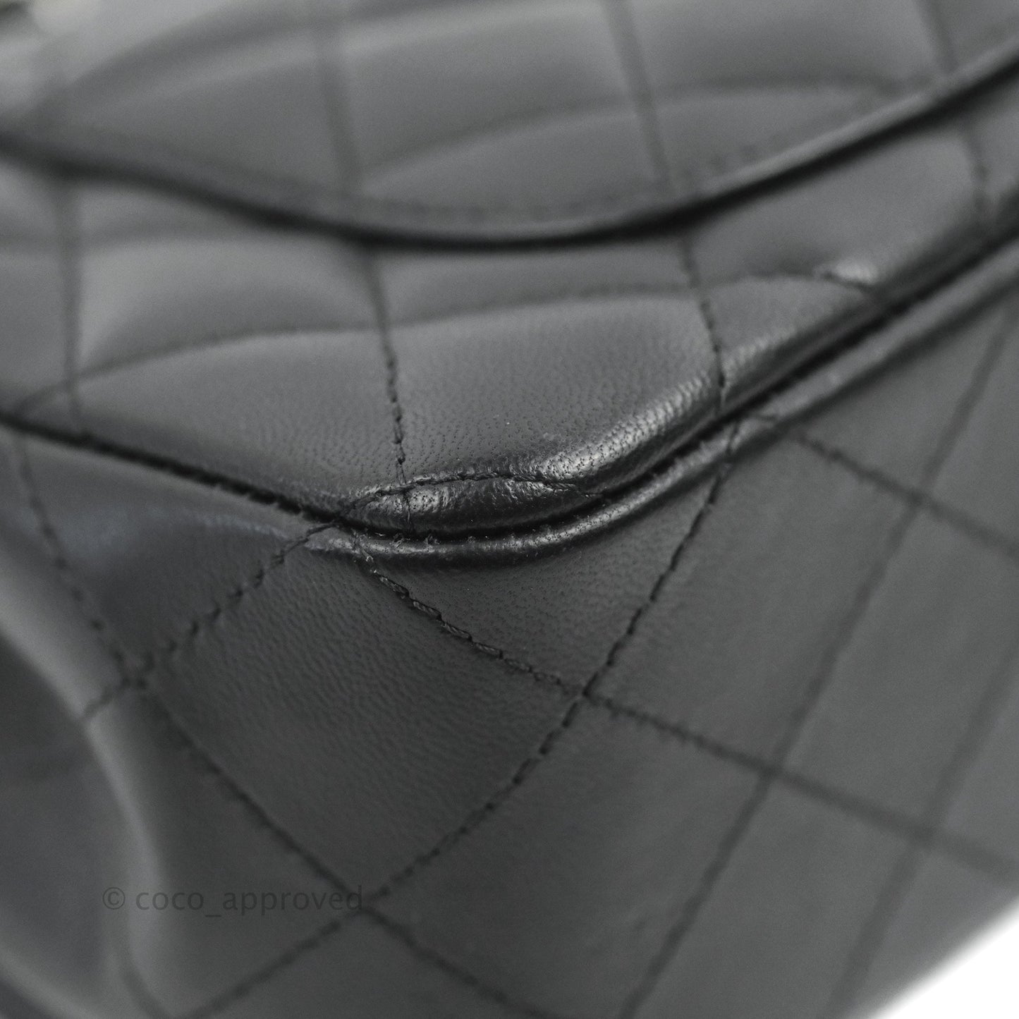Chanel Quilted Mini Rectangular Flap Black Lambskin Silver Hardware