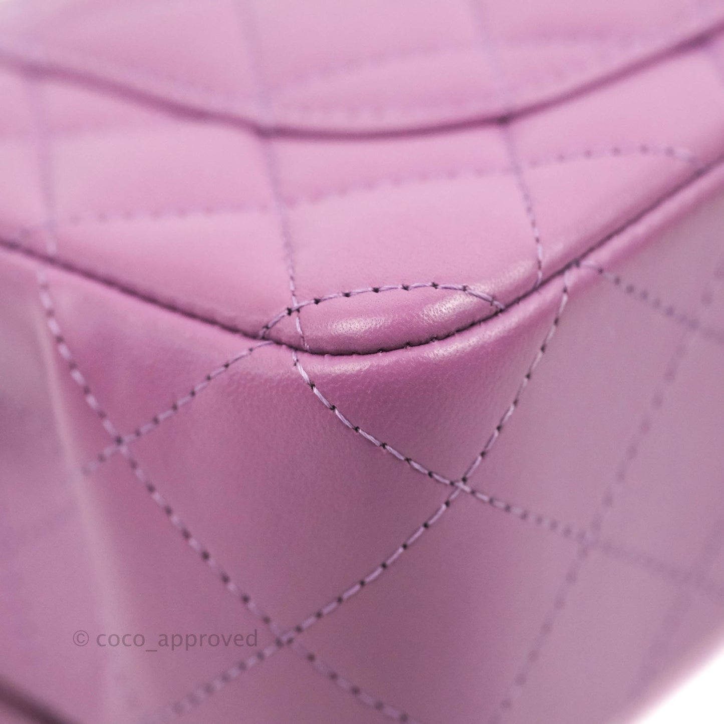 Chanel Quilted Mini Rectangular Flap Purple Lambskin Silver Hardware