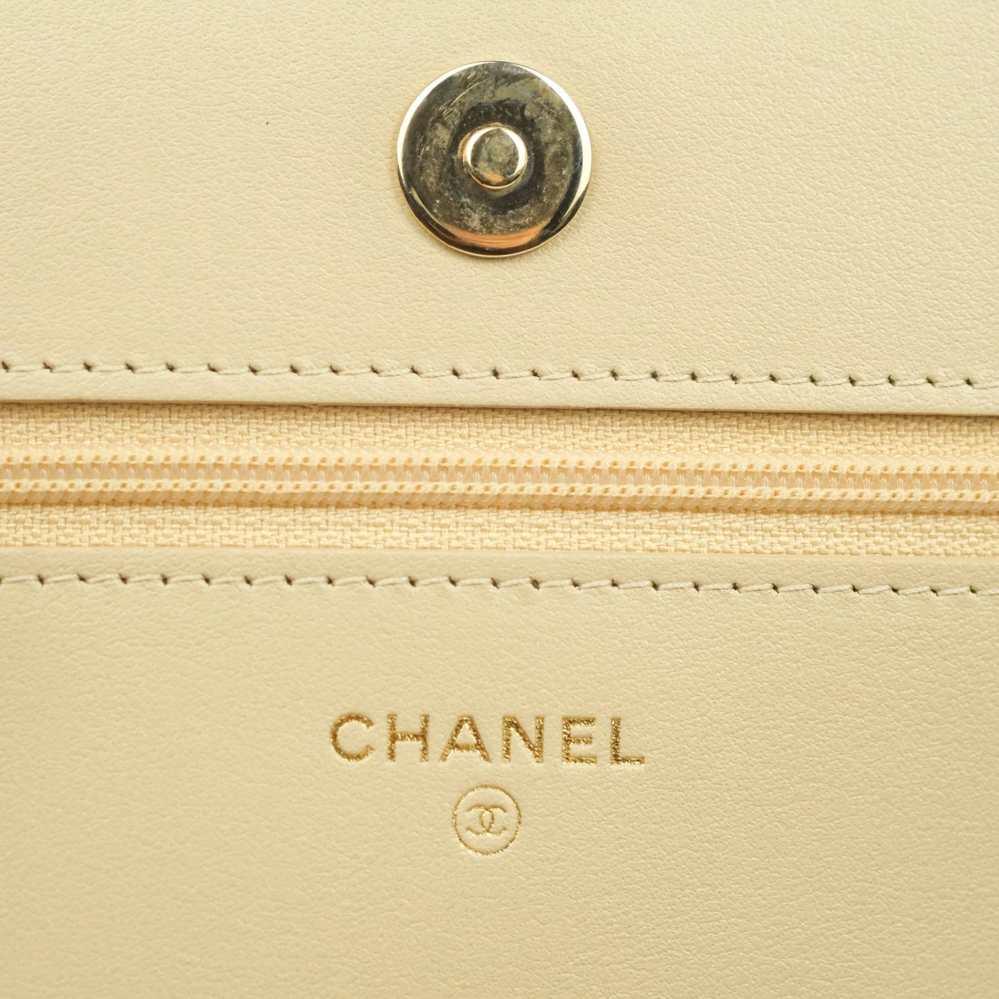 Chanel Wallet On Chain WOC Houndstooth Beige Black Tweed Gold Hardware