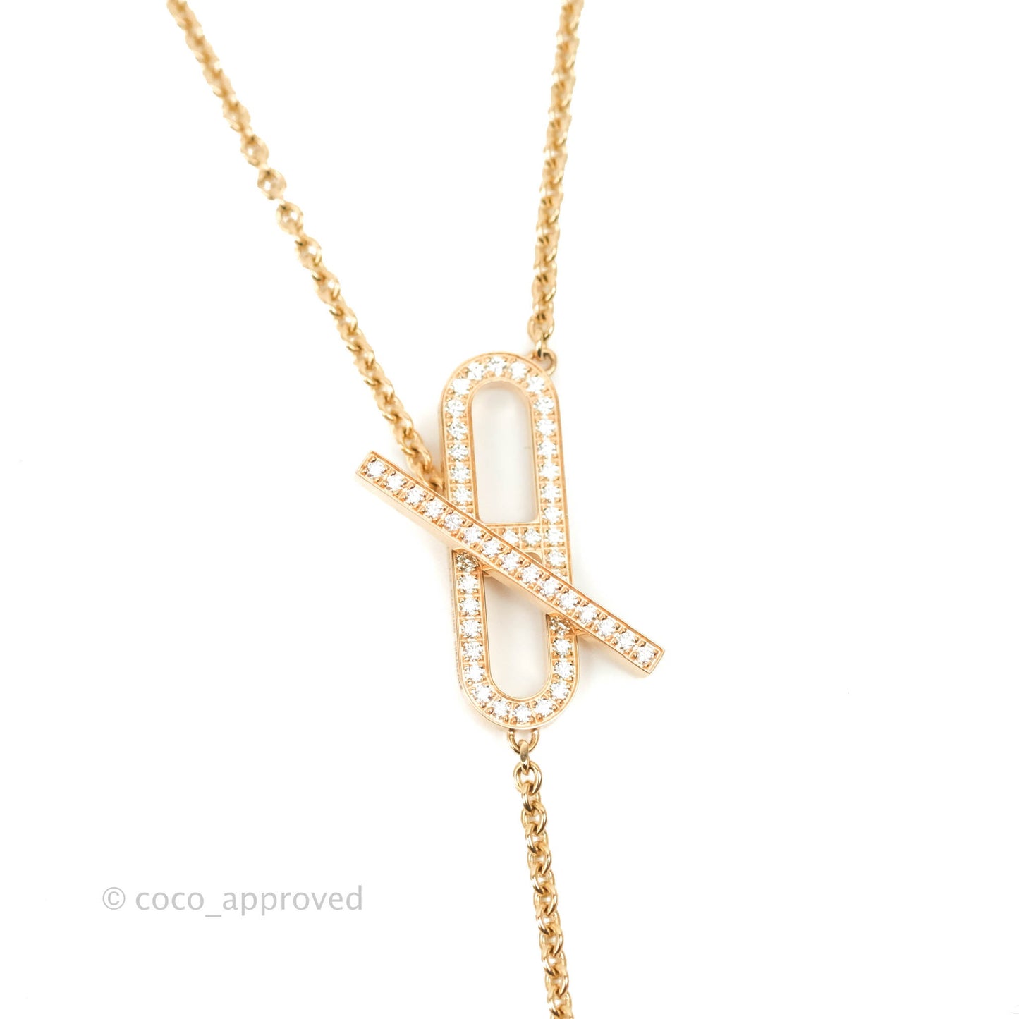 Hermes Ever Chaine D'Ancre Pendant Necklace Rose Gold