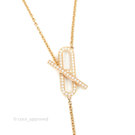 Hermes Ever Chaine D'Ancre Pendant Necklace Rose Gold