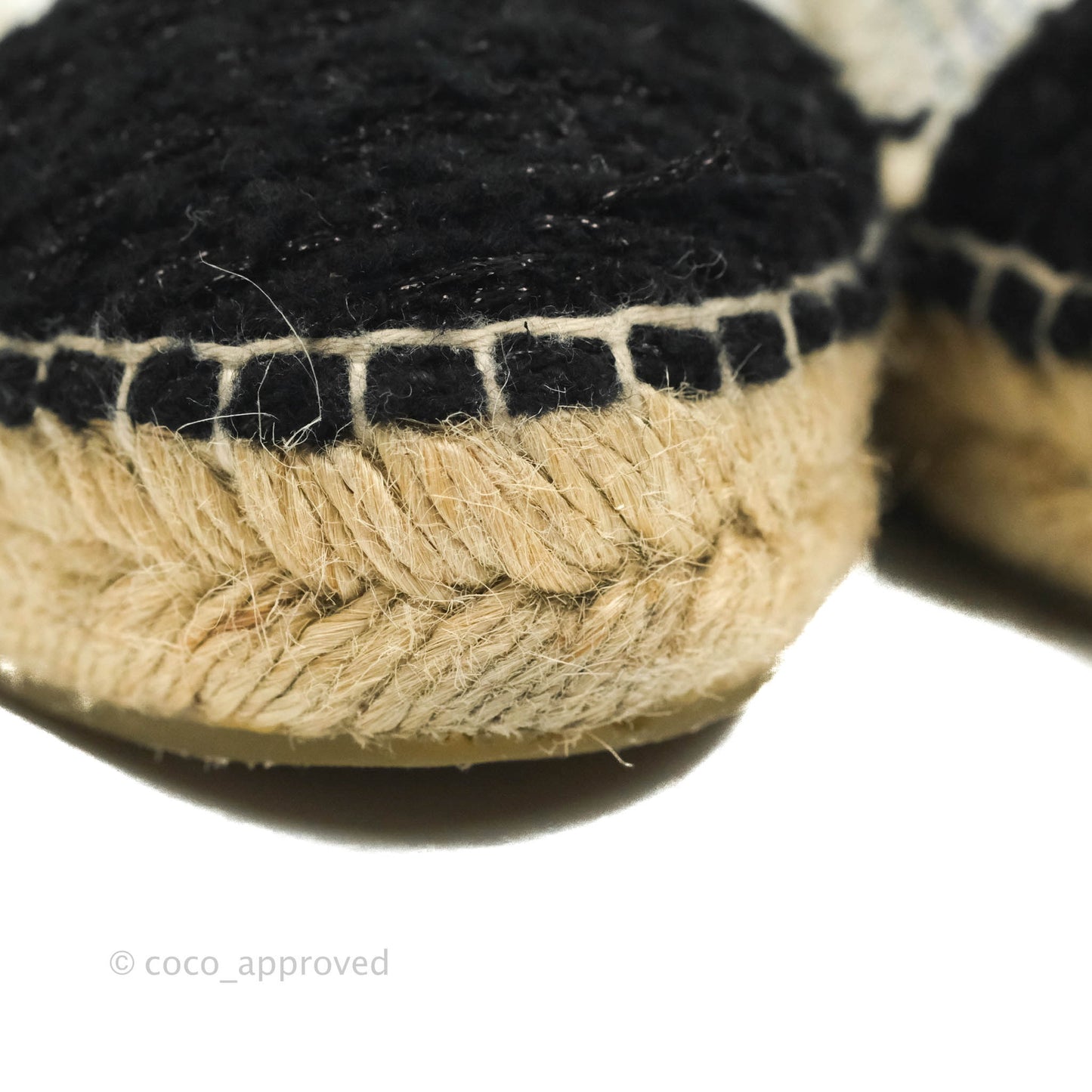 Chanel CC Espadrilles Tweed Black White Size 36