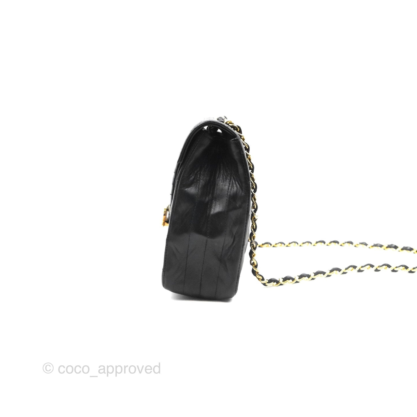 Chanel Vintage CC Clip-lock Flap Bag Black Lambskin 24K Gold Hardware